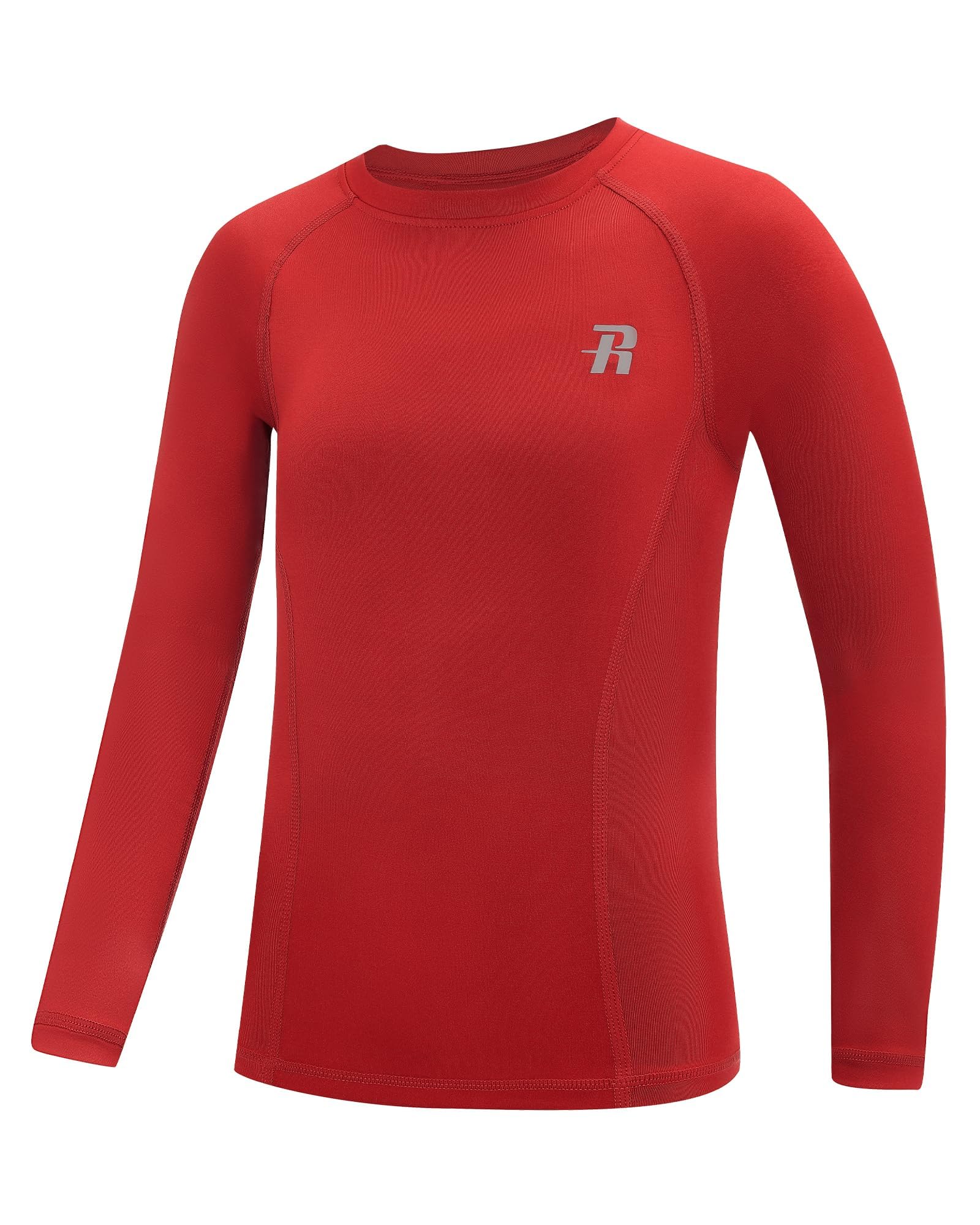 Runhit Boys Compression Shirt Kids Long Sleeve Athletic Undershirt Youth Quick Dry Baselayer for Football Baseball