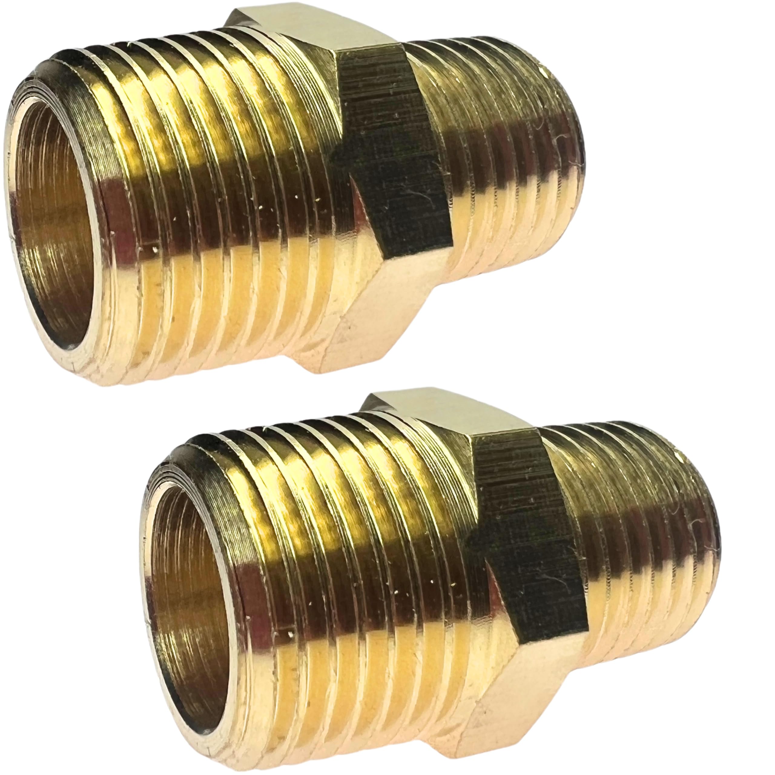 2pcs Brass Nipple Fitting 3/8