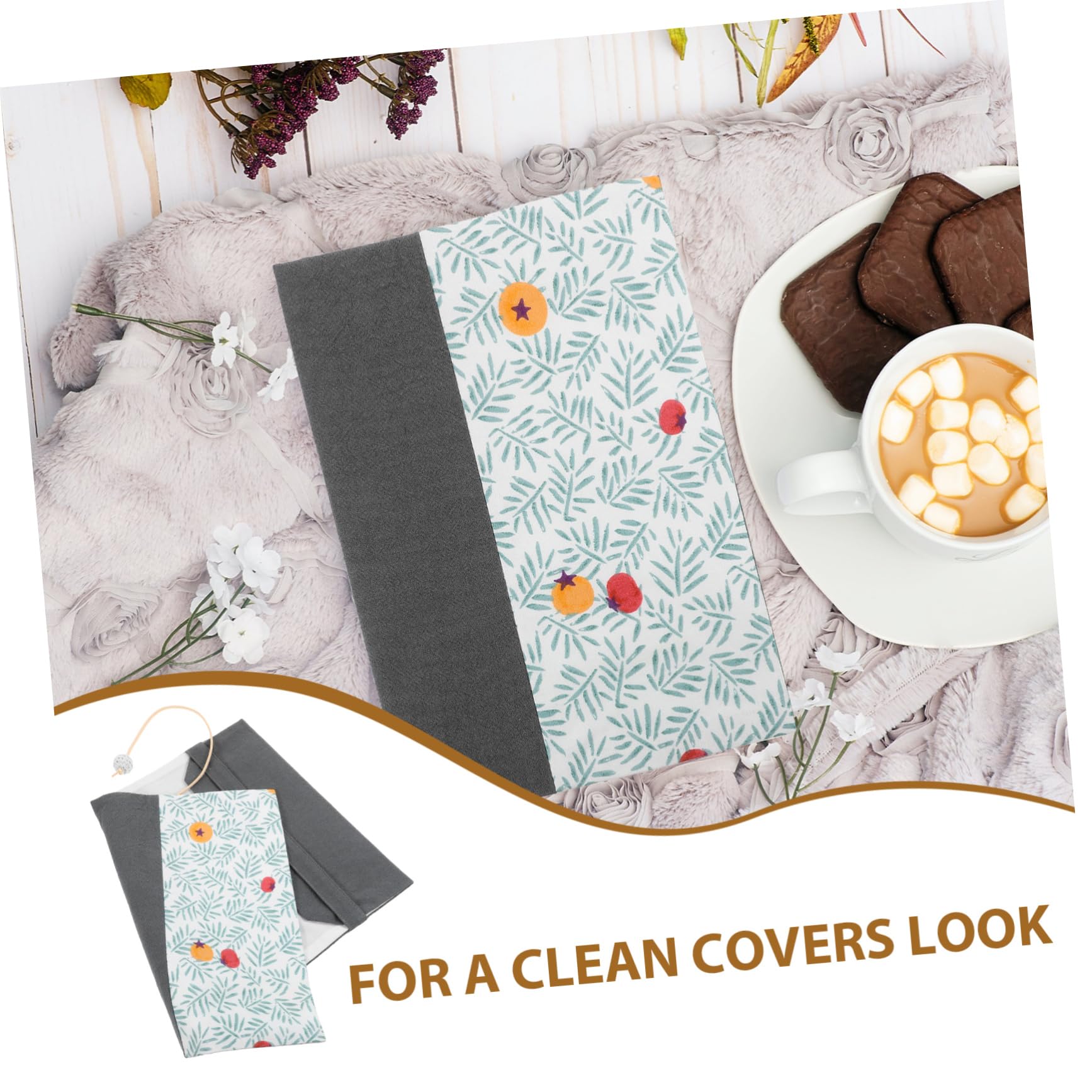 Housoutil 3 Pièces couverture de livre en tissu manche de couverture de livre Couvertures de livres réutilisables accessoires couvertures de livres en tissu protège livre lavable chiffon
