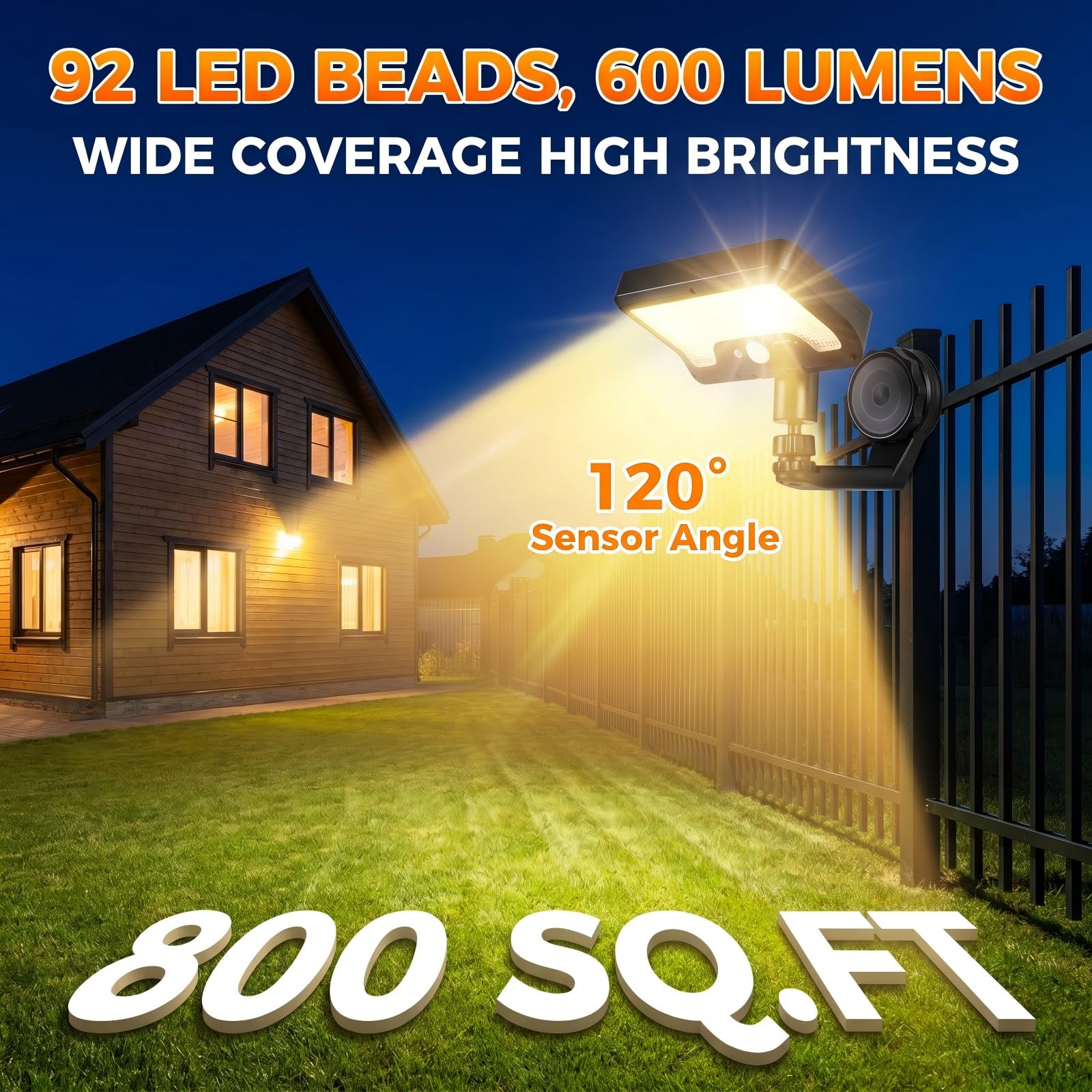 Set 2 Luci Solari Esterne Magnetiche, 3 Temperature Colore 92 LED con Telecomando, Illuminazione 80m² Sensore Movimento, IP65 Impermeabile per Terrazza Giardino Muro Ingresso