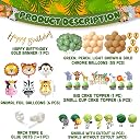 Party Propz Jungle Theme Birthday Decoration Kit - 83Pcs Jungle Theme Decoration | Cake Topper | Animal Cutouts for Jungle, Animal Birthday Decoration | Swirls Cutout 6Pcs (Cardstock) gallery image