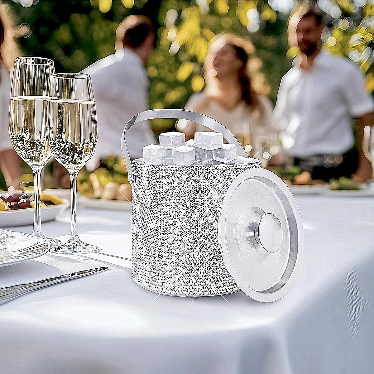 Amazon.com: Bling Double Walled Stainless Steel Ice Bucket with