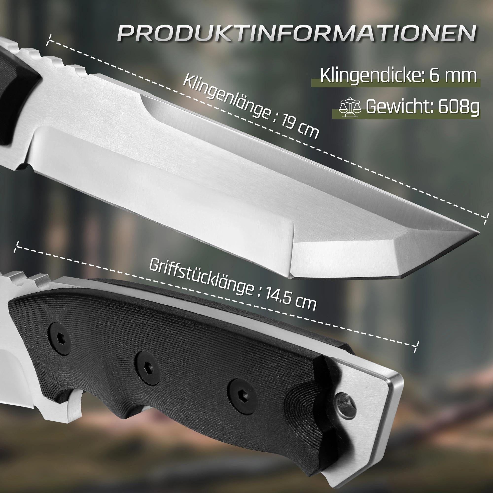 Dream Reach Machete Scharf Echt - Full Tang Outdoor Messer mit Ergonomischer Griff Feststehend Messer mit Scheide für Camping Geschenke für Männer