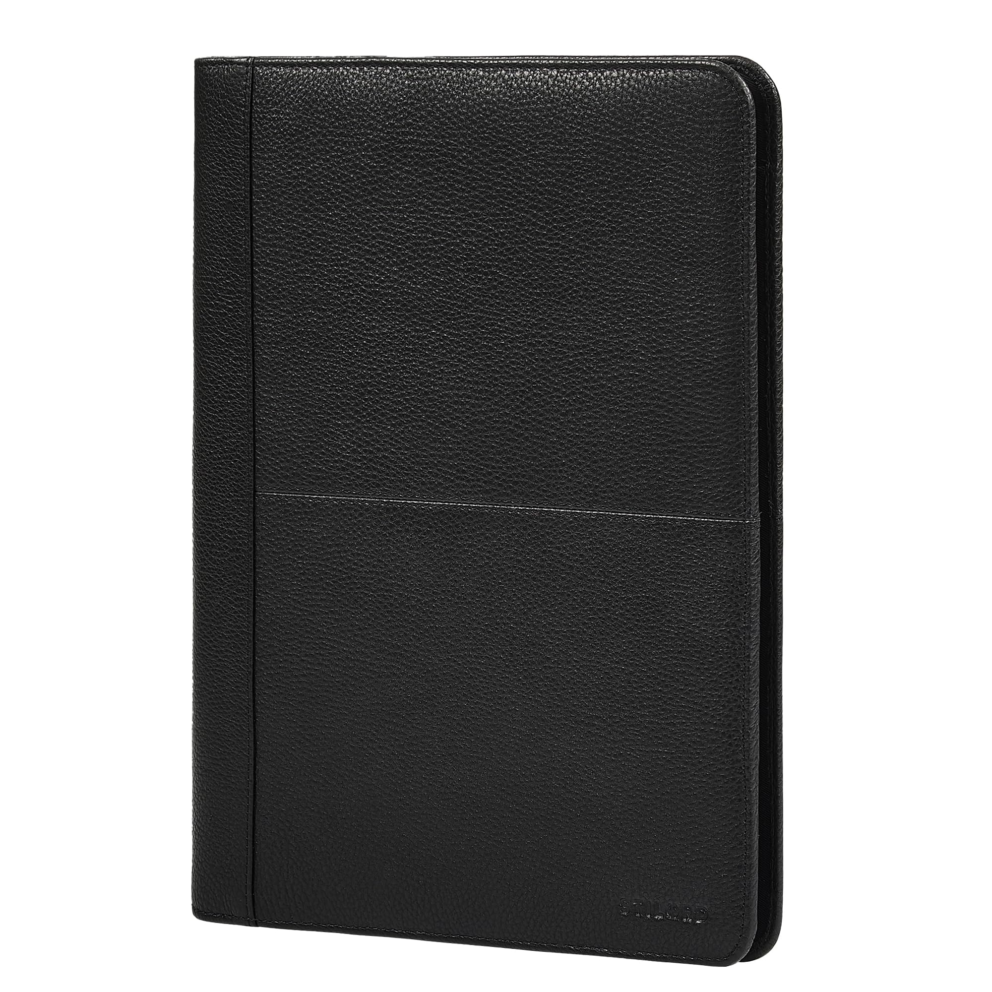 STILORD Emery Conférencier Cuir A4 Porte-Documents avec 9 Emplacements Cartes Pochette Grande Organisateur Professionnelle Bureau Réunion Travail Couleur:Noir