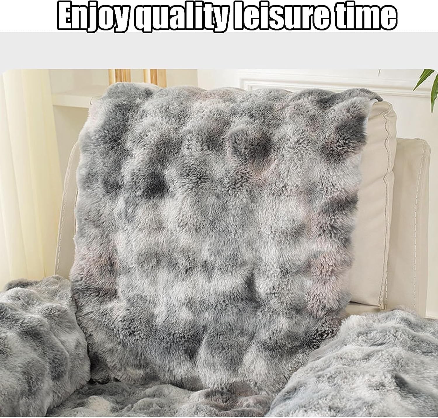 Plush Recliner Chair Cover, Ultra Soft Shaggy Faux Fur Non-Slip Slipcover, Washable Furniture Protector for Dogs & Pets, Fits Lazy Boy Reclining Sofa, Velvet Touch Fuzzy Warm Cover(Brown)