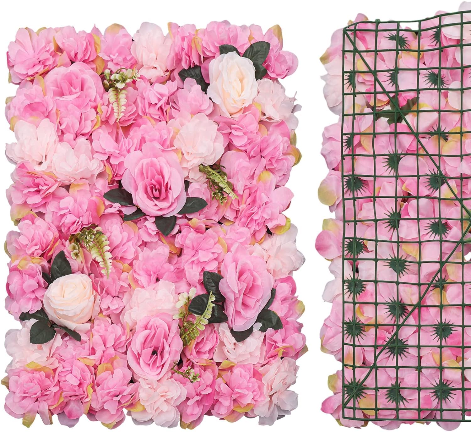 Amazon｜LQSYBHD 60*40cm ピンク 人工花の壁パネル 造花壁パネル 花の