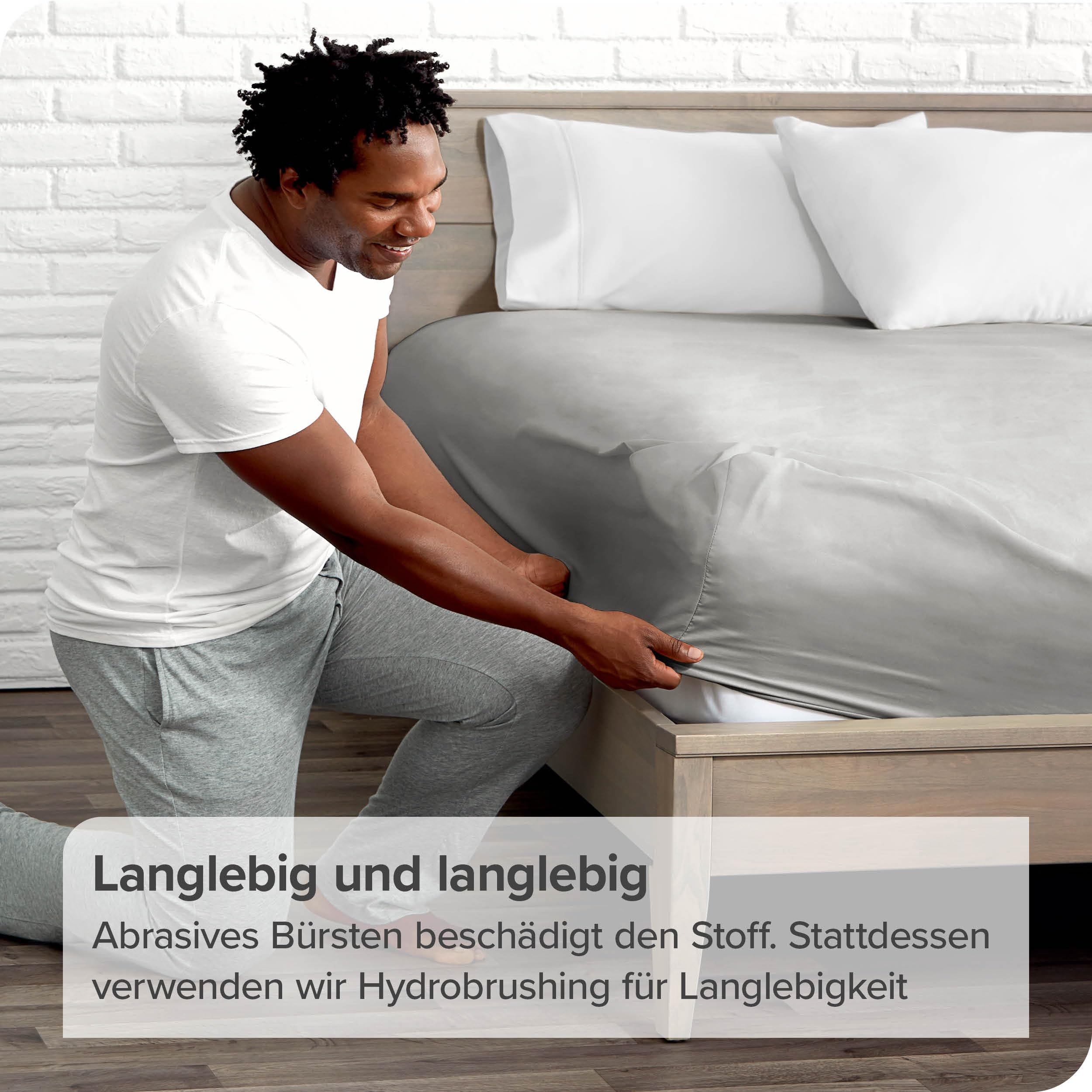 Lenzuolo sotto con angoli Bare Home - Microfibra Premium 1800 - Ultra morbido senza pieghe - Tasca profonda (200 x 200, Grigio Chiaro)