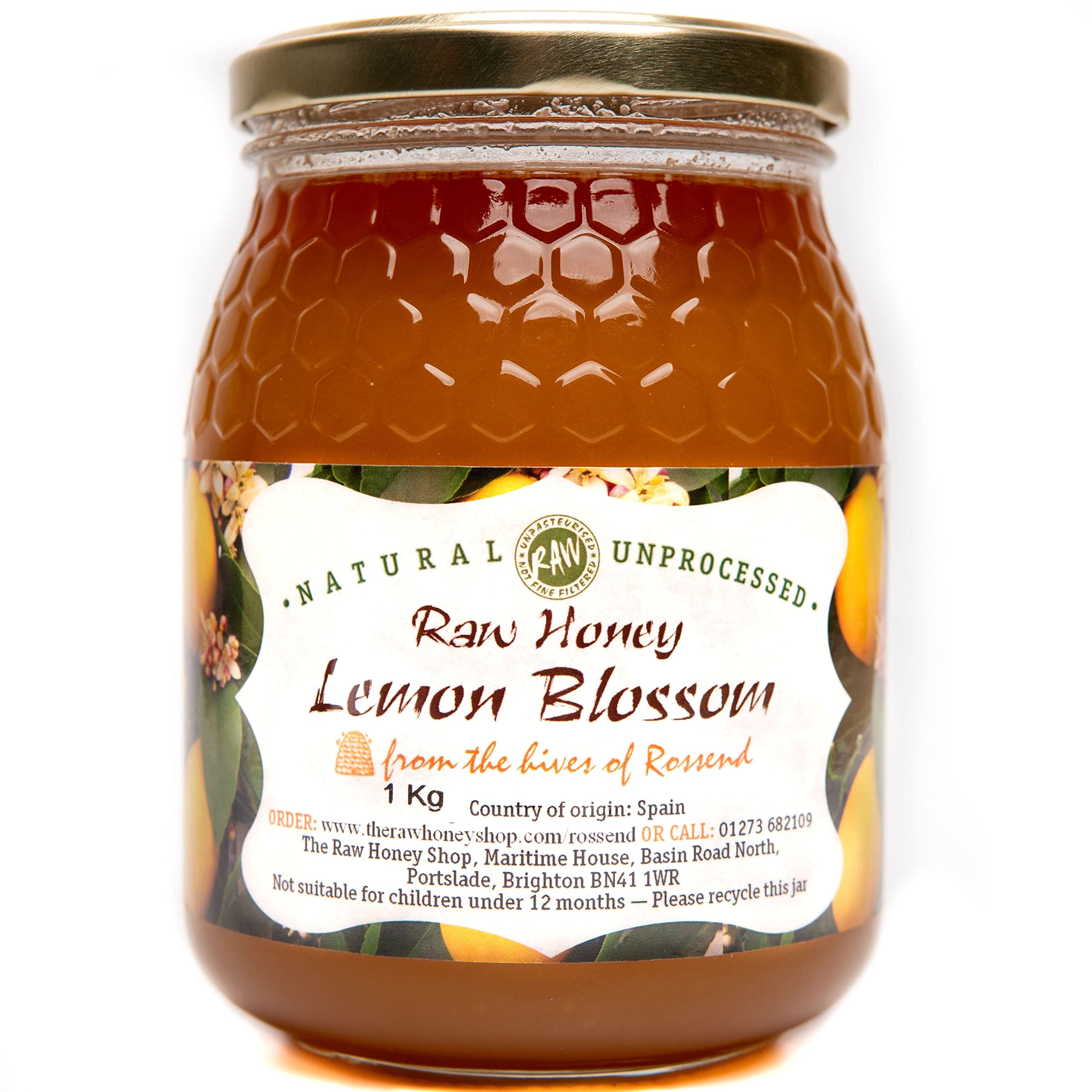 Rossend's Raw LEMON BLOSSOM HONEY, 1kg - Pure, Unpasteurised, Single Origin - The Raw Honey Shop