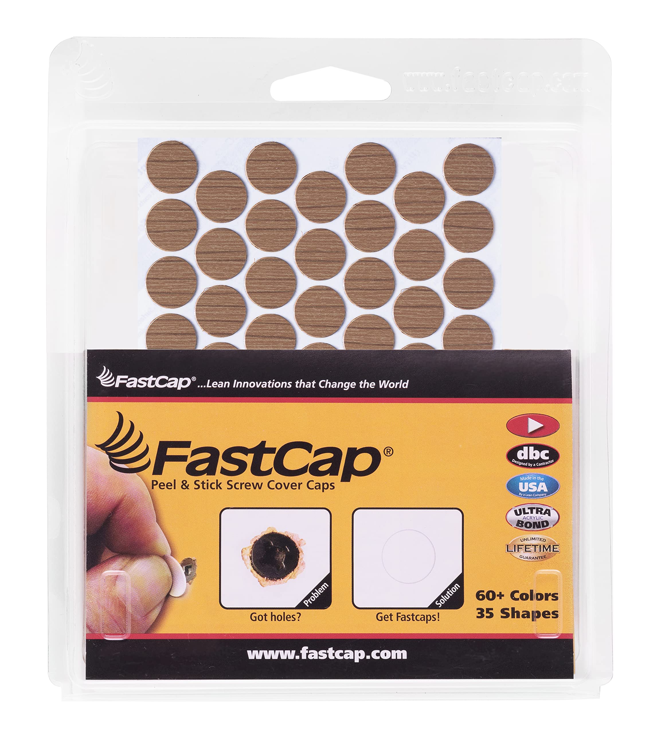 Cache-trous de vis de qualité supérieure FastCap cerise dorée 14 mm