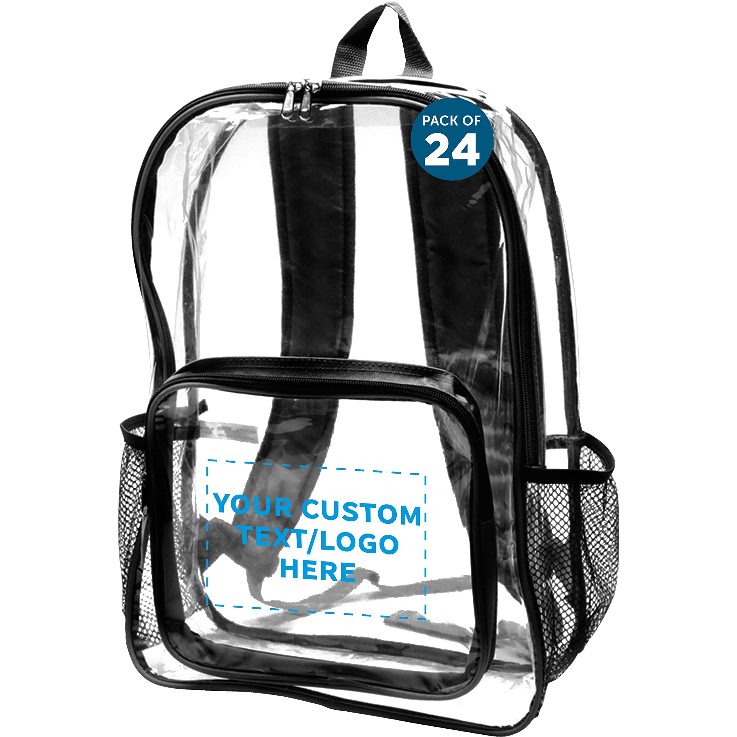 DISCOUNT PROMOS Heavy Duty Clear PVC See Through Plastic BackPacks