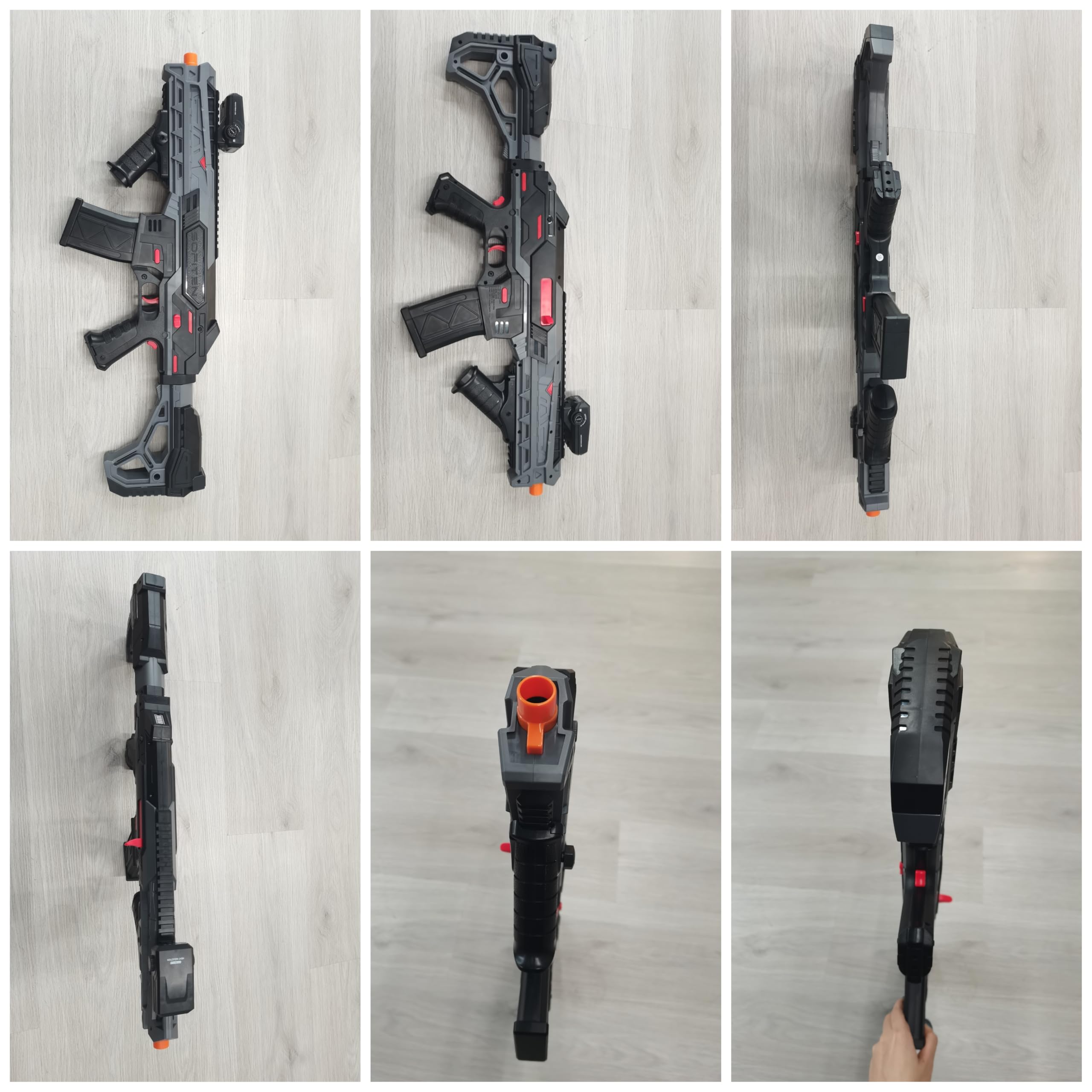 SOFITEN Toy Foam Blaster Guns Automatic Sniper Rifle Tactical Vest Toy Foam Blaster with 120 Darts IR and Flashlight The Shooting Outdoor Activity Game Gifts for 14+ Kids Men Birthday Xmas