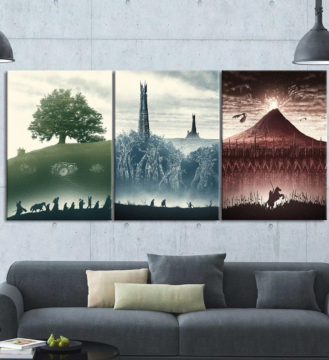 The Lord of The Rings Trilogy 3 Piece Canvas Wall Art