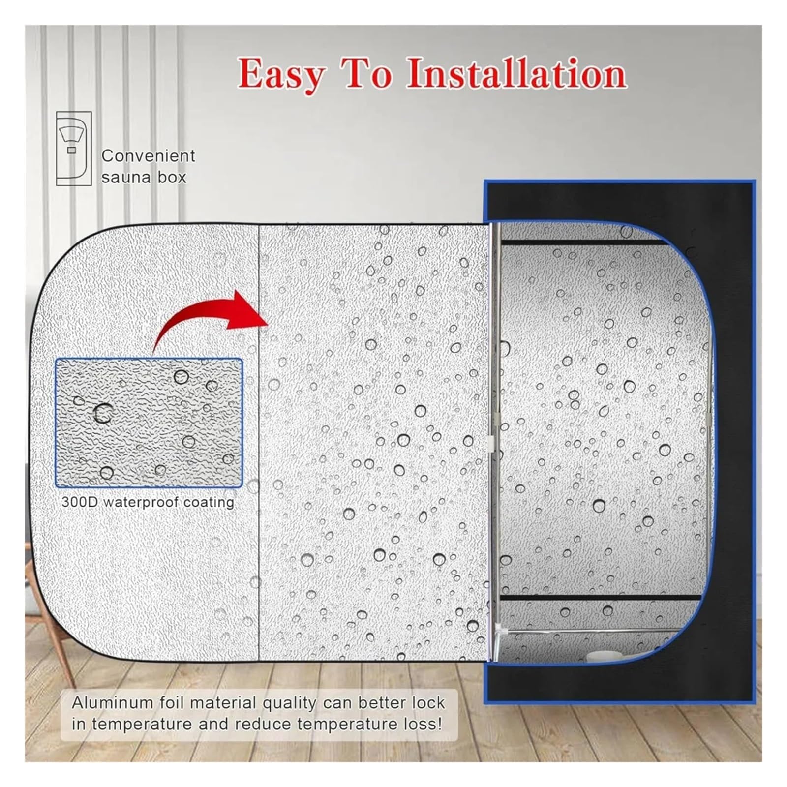 Portable Sauna - At Home SPA For Relaxation, 3 Liters 1100 Watt Steamer Large Space Box Remote Control Pilates(70x34 x34)