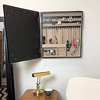 Hives & Honey Collage Frame Jewelry Organizer Black - Photo Display with Hidden Necklace Hooks, Earring Bars & Ring Storage