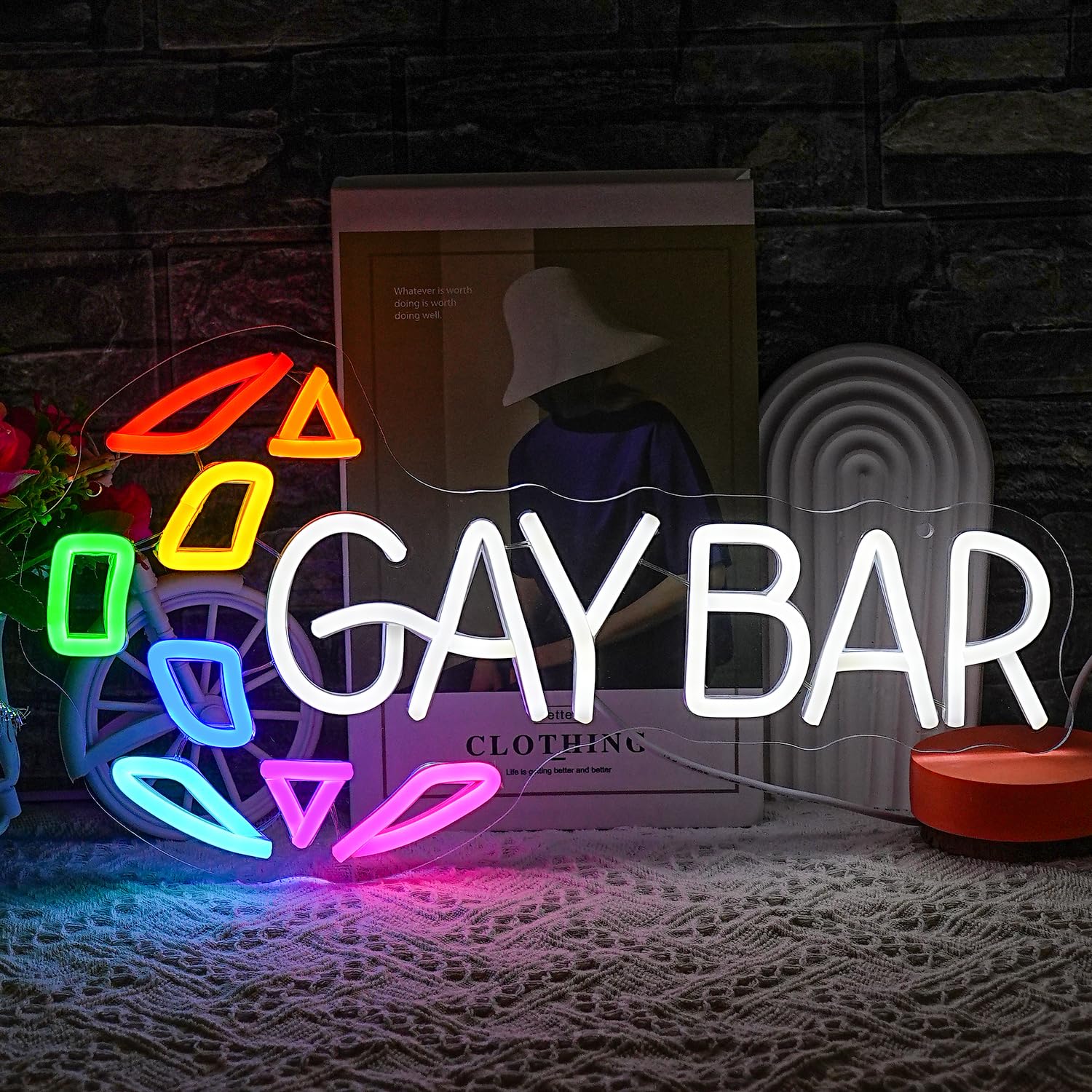 LMSIGNLY Bar Open Neon Sign Gay Bar LED Neon Light Rainbow LED Sign for Bar Business Window Pub Cafe Man Cave Club Restaurant Open Sign Decor Gifts — image 1