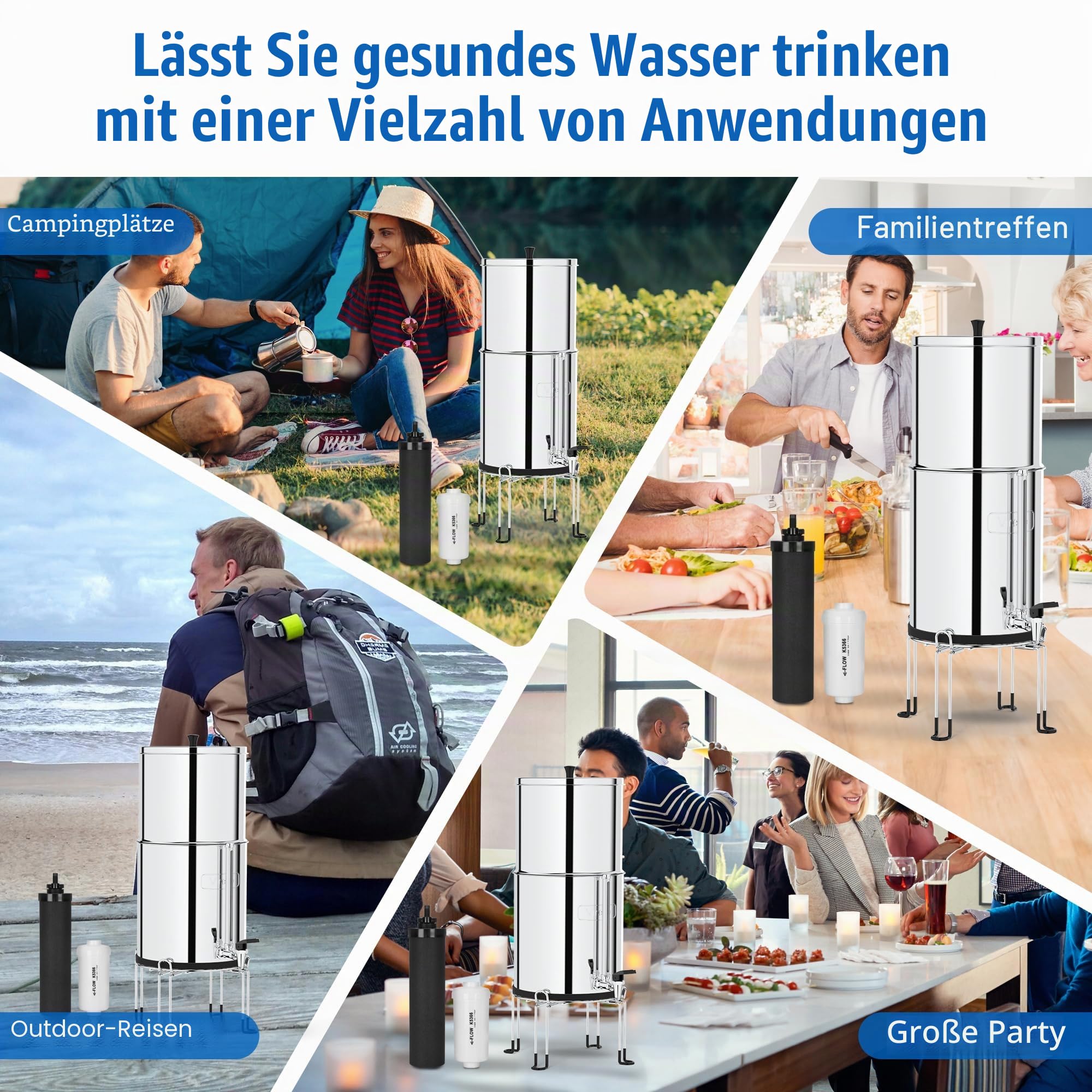 Gravity Wasserfilter Ersatz für Berkey, 2er-Pack, kompatibel mit Berkey Big, Travel, Royal, Imperial, Crown, Light Series, NSF 42