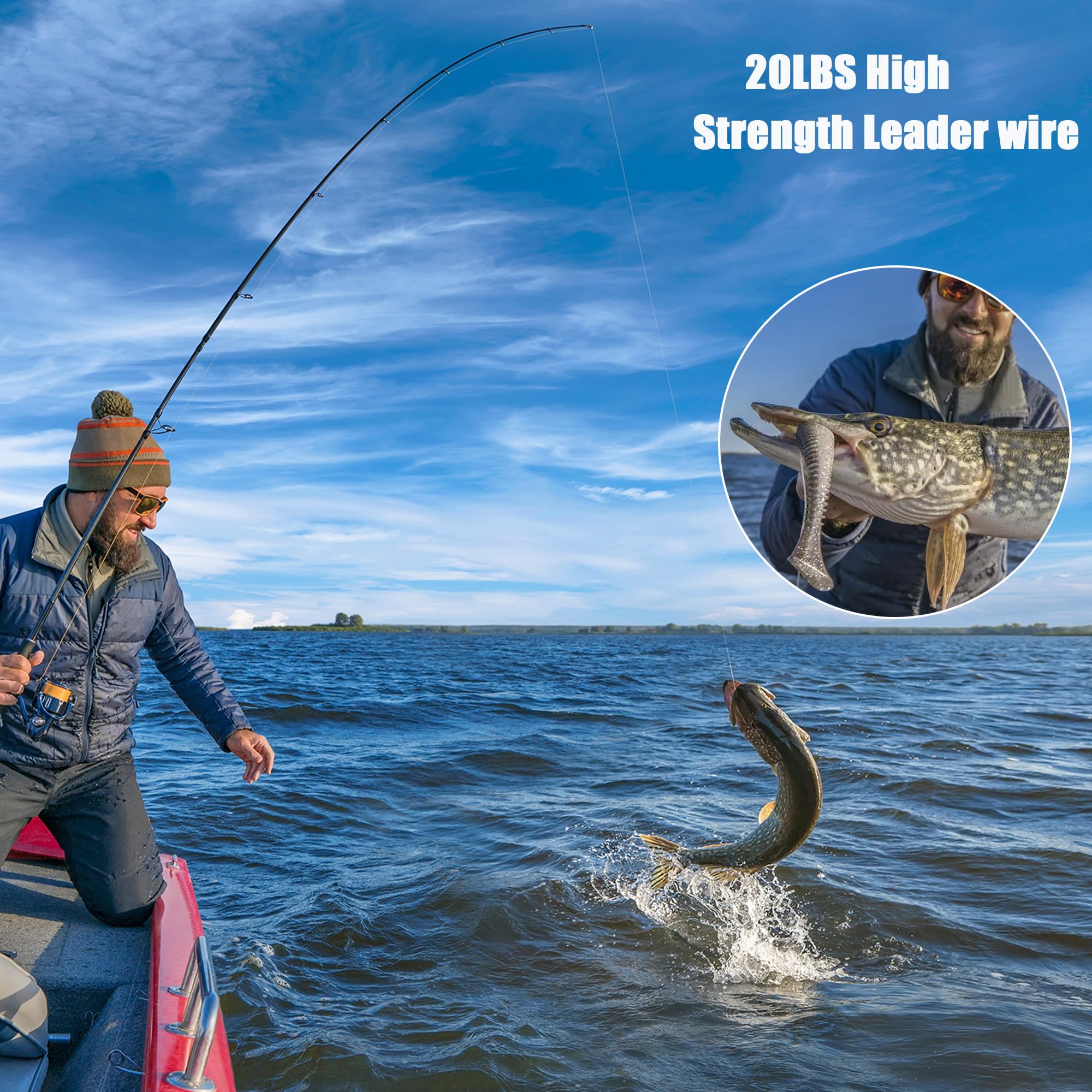 12 szt. Fluorocarbon Fishing Leaders Line Fluorocarbon Leaders Set Pre Tie Leader wędkarstwo morskie z Swivels Snaps Crimps do słodkowodnych słonowodnych