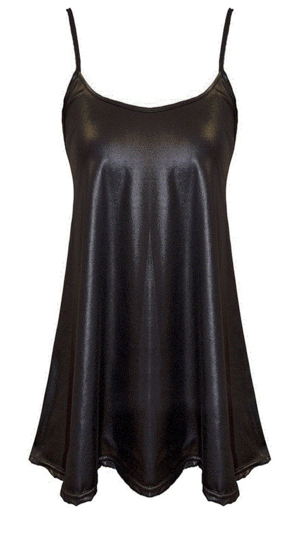 METLUQ M0D4 Ladeis Wet Look PVC Cami Leather Bodycone Dress Mini Skirt Legging Print Top 8-26 (Cami Swing Dress PVC, UK 20-22 XXL)