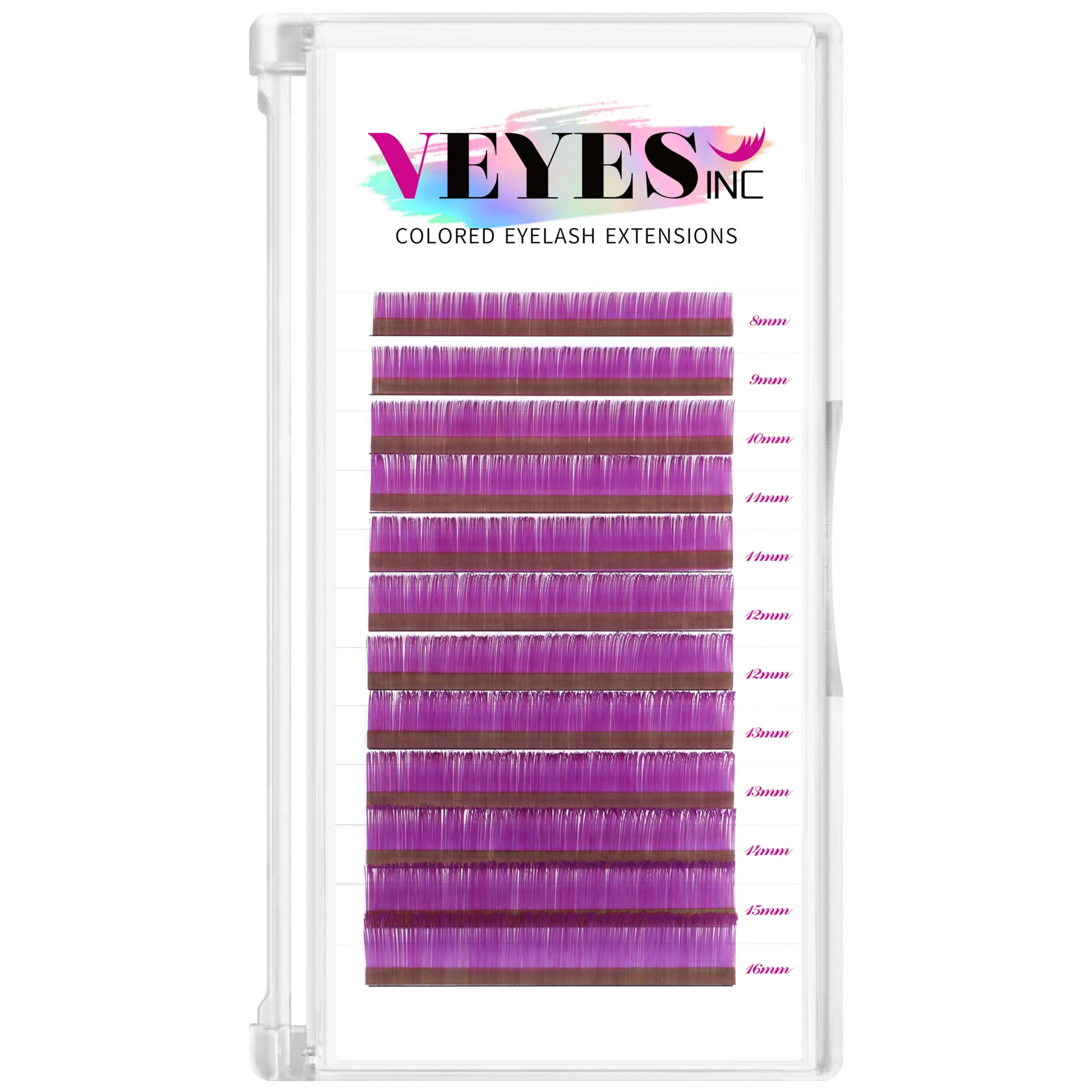 VEYES INC Colored Lash Extensions 03 05 07 15 C/D Curl 8-16mm Mixed Length Tray, Premium Individual Silk Eyelashes, Professional Supplies for Lash