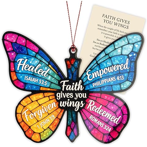 Nativity Ornament - Butterfly Regilious Christmas Ornaments - Butterfly Gifts for Women | Inspirational Gifts for Women - Spiritual Decor, Christmas Ornament 2025 RUSATEN ONM-532-RST-ButterflyC