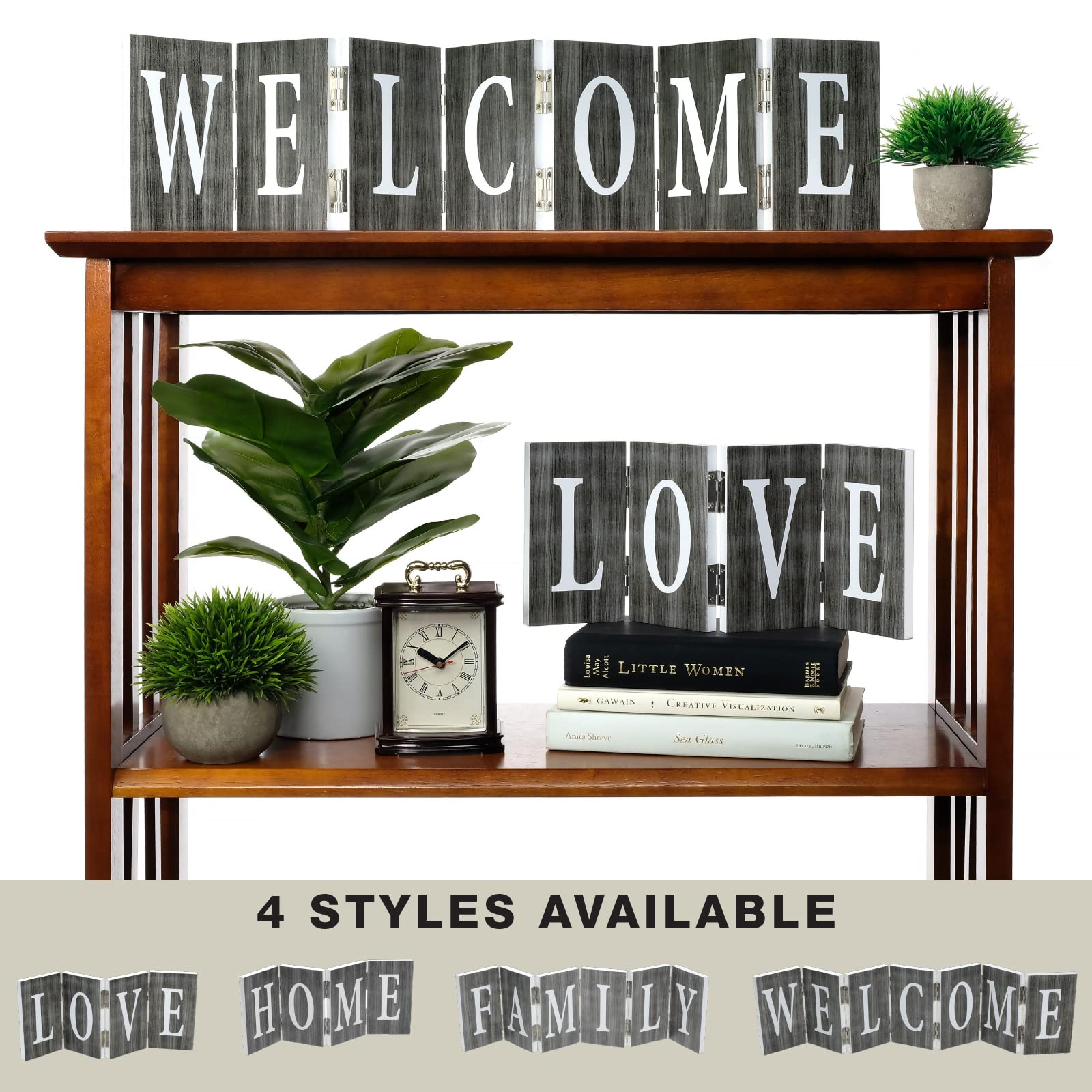 EXCELLO GLOBAL PRODUCTS Señal de acordeón con bisagras gris - Love