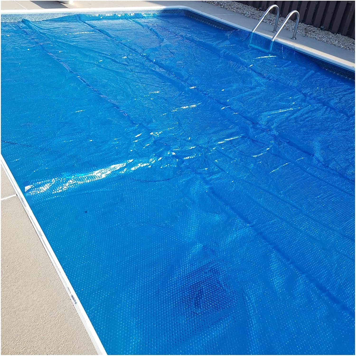 CFLNYC Swimming Pool Solar Cover, Easy to Set Anti Dust Rainproof Pool Cover, Hot Tubs Cover Floating Spa Solar Blanket (Color : Blue, Size : 150cm x 200cm (5ftx6ft))