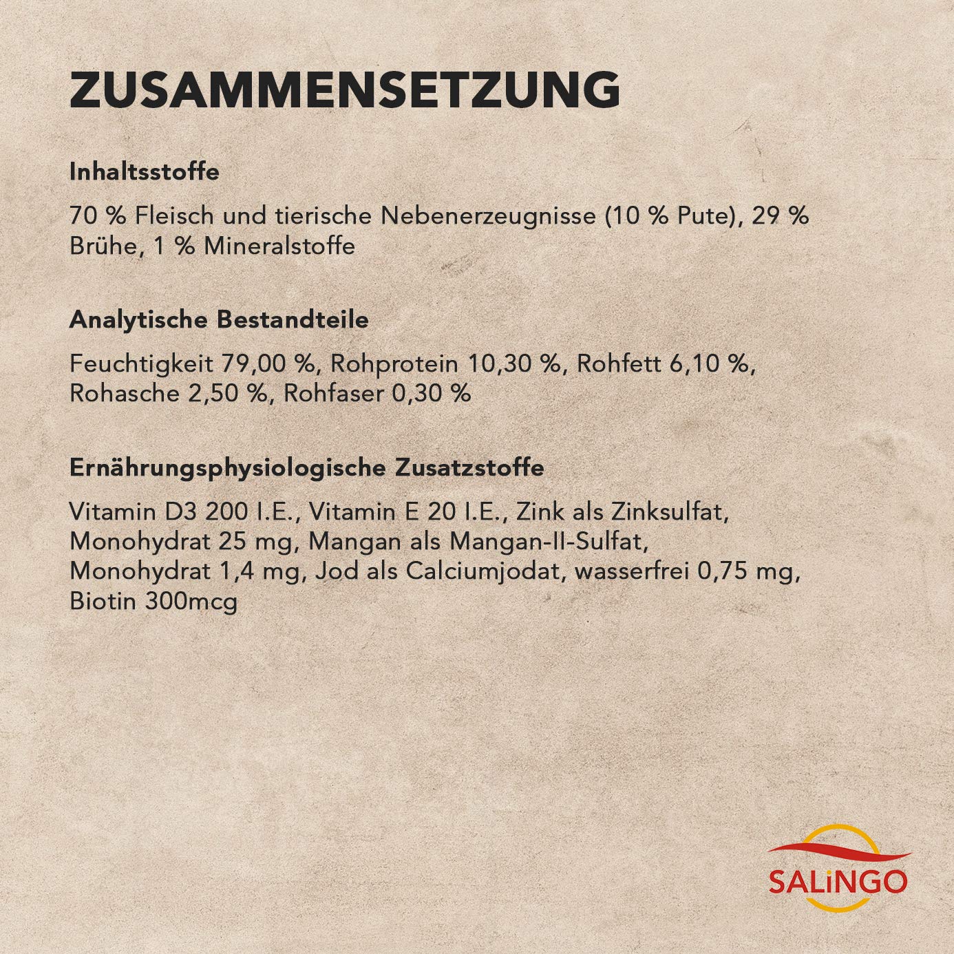 SALiNGO Katzenfutter nass, Pute PUR, getreidefrei (18x200g)