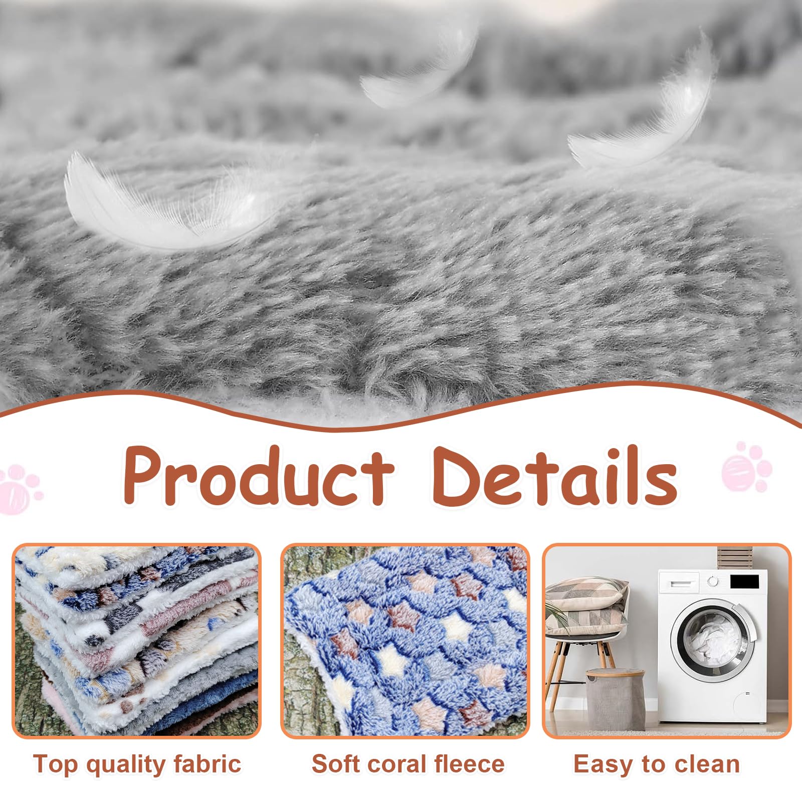 ChAusa 3 Pcs Guinea Pig Bed 26x33cm/15x20cm Small Animal Plush Mat Washable Fluffy Guinea Pig Bed Mat for Bunny Hamster - Image 4