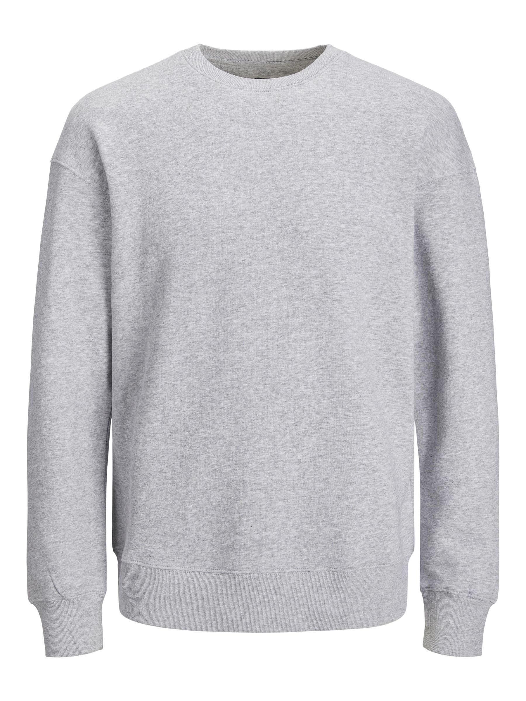 Jack & Jones Jjestar Basic Felpa Girocollo Da Uomo, Melange Grigio Chiaro., L-image