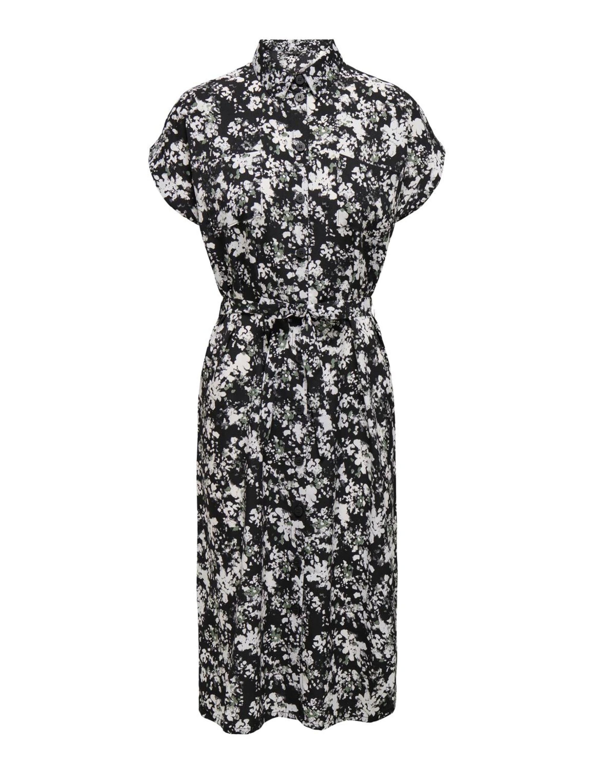 ONLY Female Knitted Jumper Onlnola Knitted Jumper, Black/AOP: Laurel Wreath Flower, 8