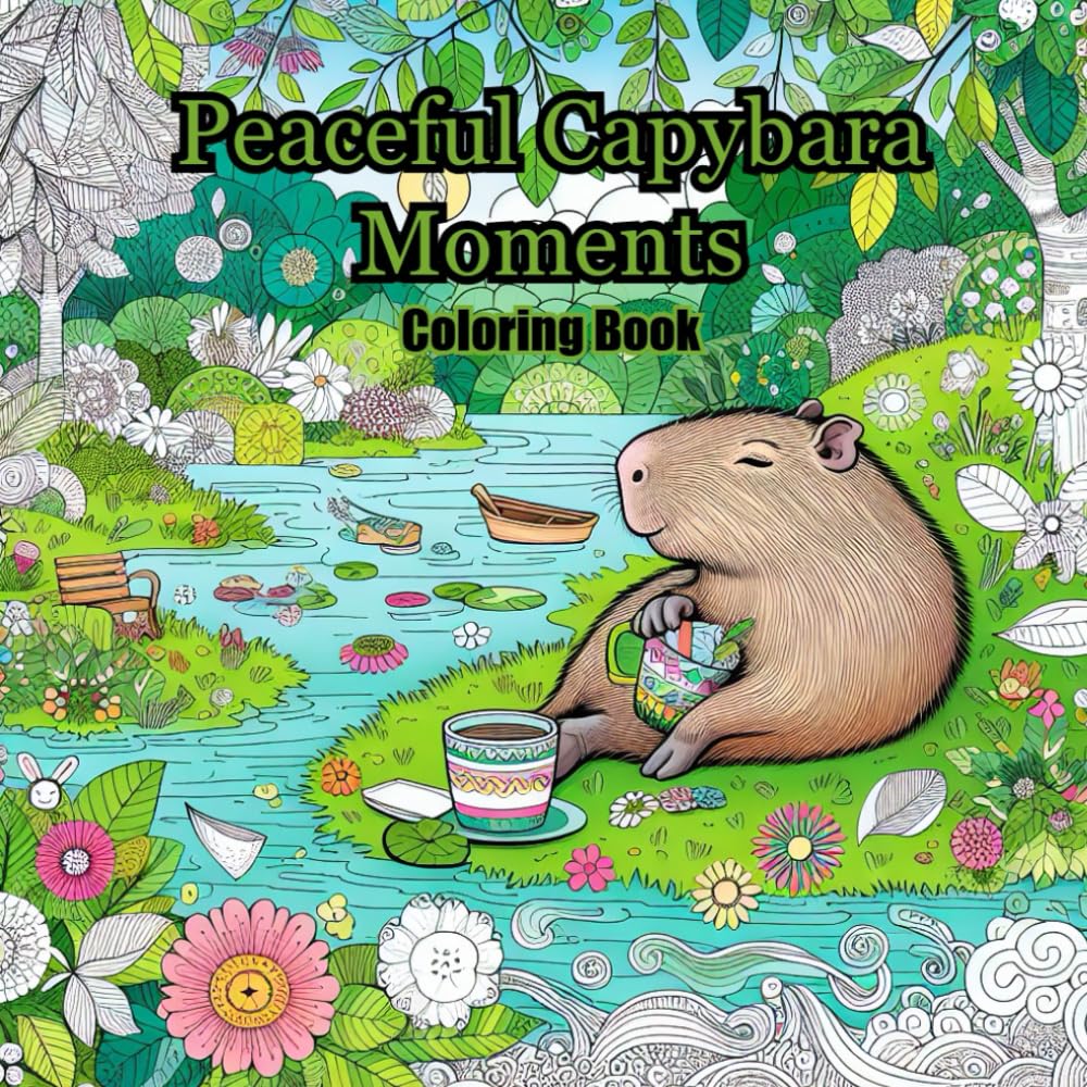 Peaceful Capybara Moments: Mindful Colouring and Gratitude Journal
