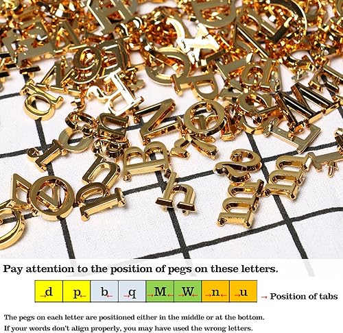 Miniatura 5 de Letras doradas solo para letras de tablero de cartas, letras de tablero de mensajes de 3/4 de pulgada, accesorios de fieltro para tablero de letras