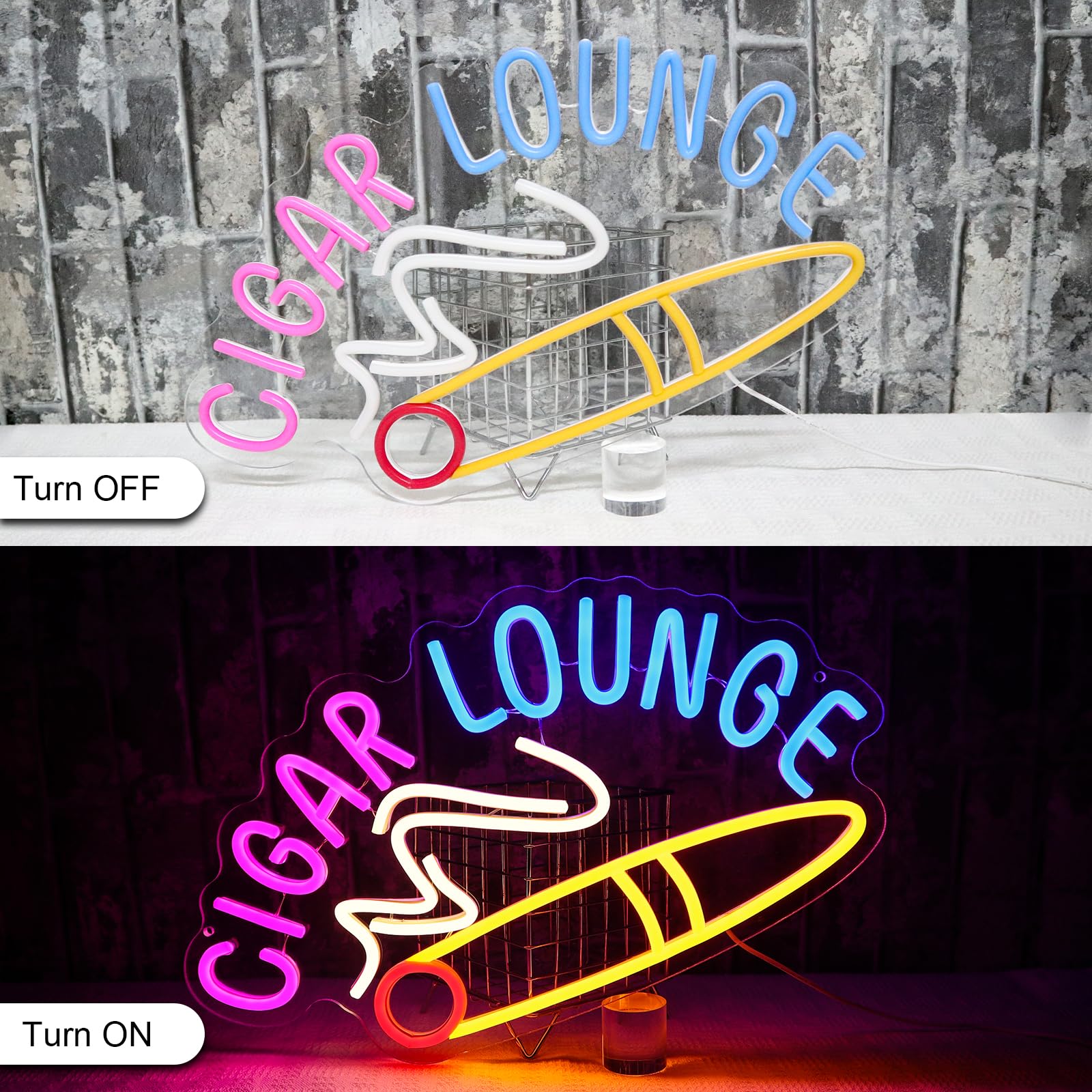 Cigar Lounge Neon Scudo sigari Led Targa al neon Parete Sigarette Neon Sign USB Led Targa per Ricezione Camera Fumare Negozi Bar Man Cave Store Home Business Pub Party Decor