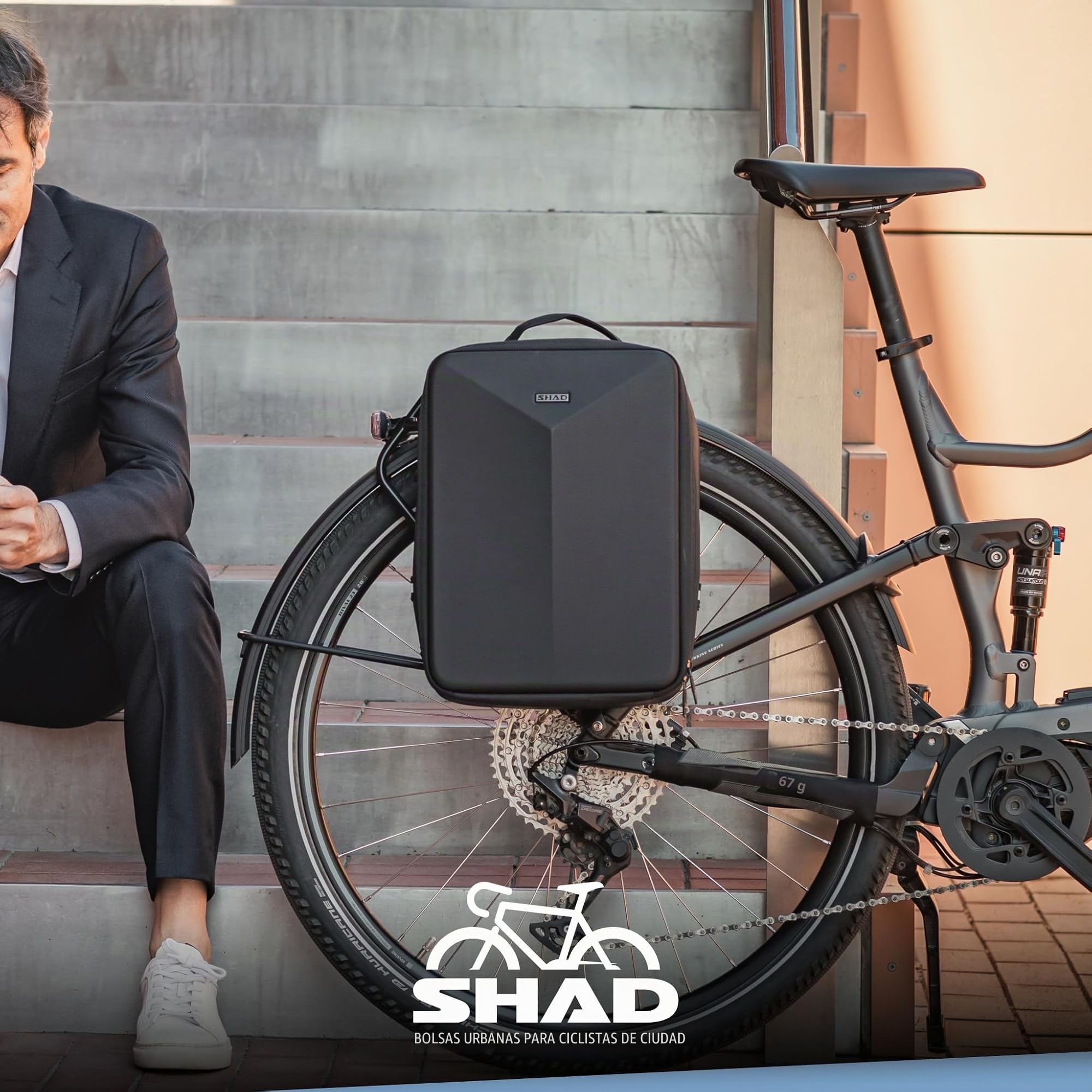 SHAD Bikes - Mochila alforja Bicicleta impermeable12L – Mochila Ejecutivo Hombre con Sistema KlickFix – Mochila portatil 15.6 Pulgadas Urbana – Backpack Laptop Resistente y Elegante para Oficina