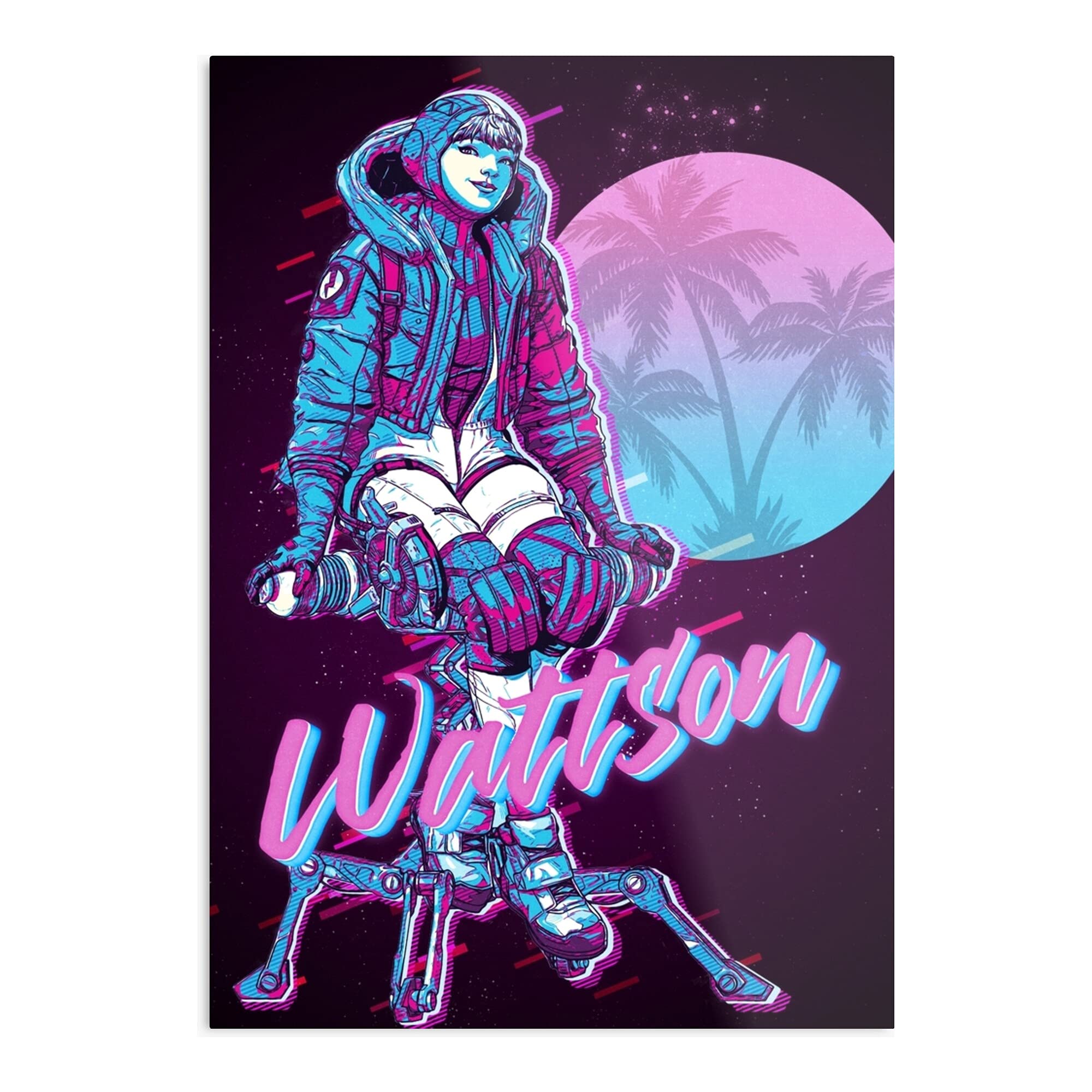 ISSICARHO Vaporwave Wattson Outrun Legends Retro Apex S Poster, Gift for Home Decor Wall Art Print Poster