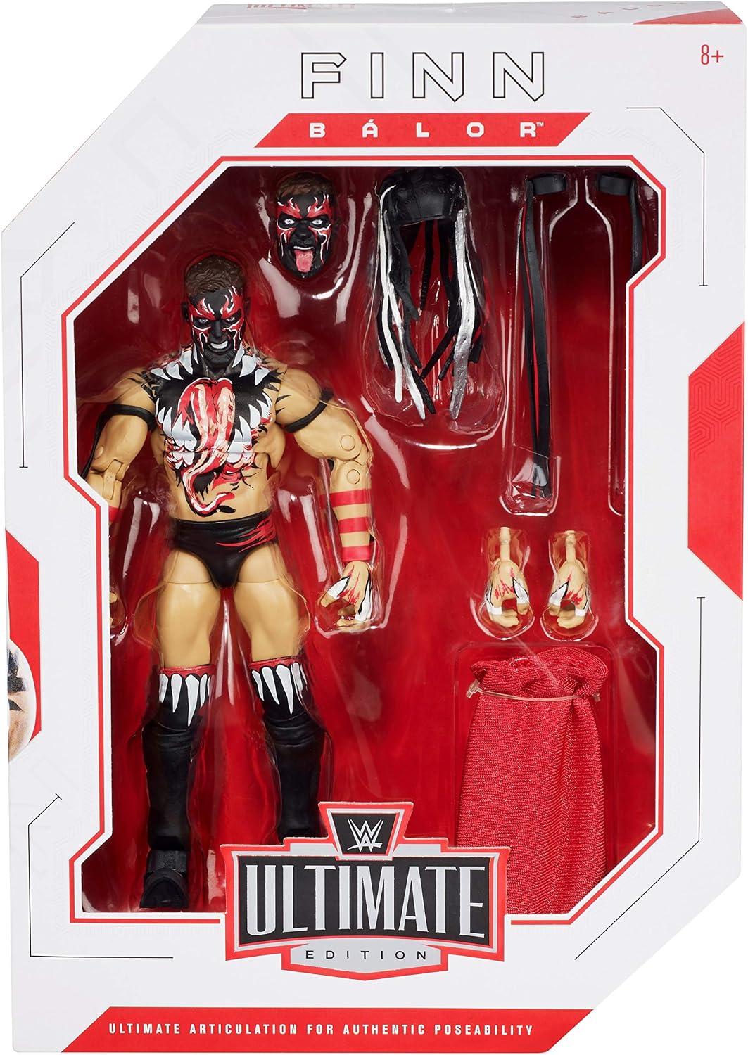 WWE Finn Balor Ultimate Edition Wave 3 Multiple-Pose 6-inch Action Figure with Entrance Gear, Extra Heads & Swappable Hands ​