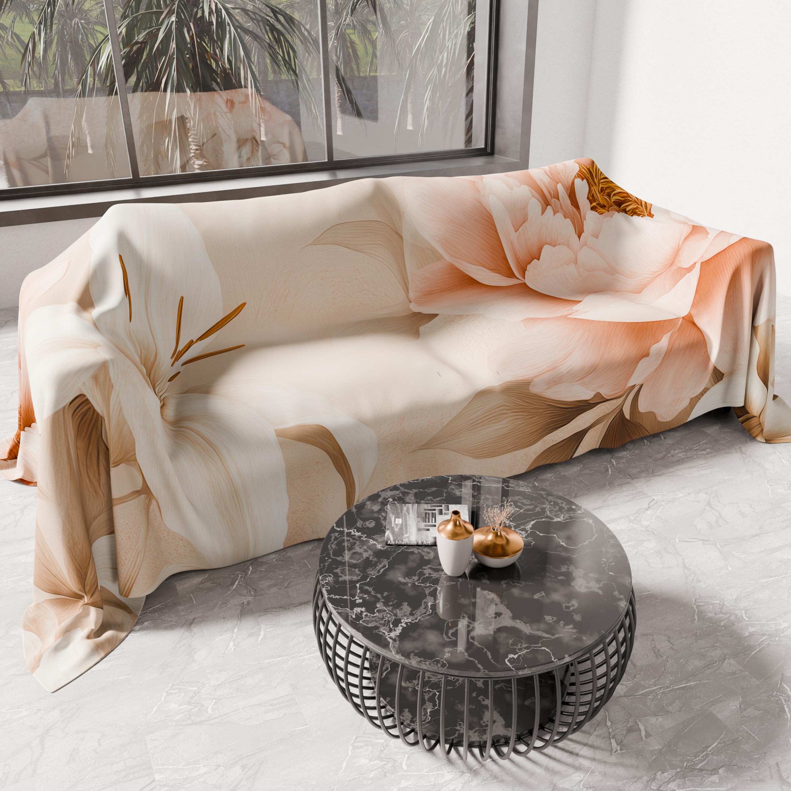 PETTI Artigiani Italiani - Spring Summer Single Bedspread Lightweight Single Bed Sheet Bedspread Floral 26 100% Made in Italy