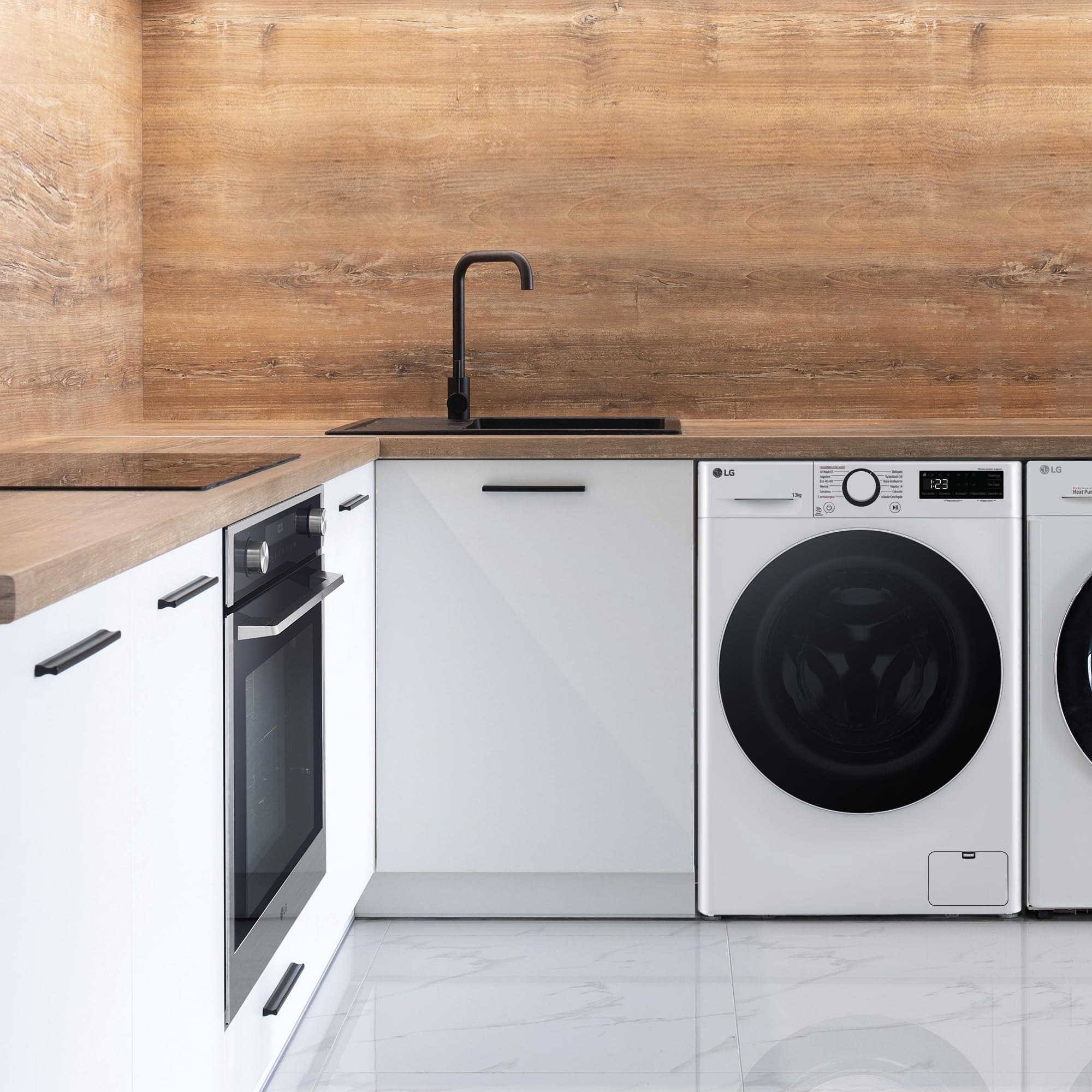 LG F4WR6013A0W - Lavadora Inteligente, 13kg, AI Direct Drive, 1400rpm, Carga Frontal, Clasificación A, TurboWash 360º, Vapor Steam, Serie 600, Blanco