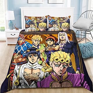 LUNK Fashion Anime Printing Duvet Cover Set Beding Set 2 Pillowcase and 1 Duvet Cover