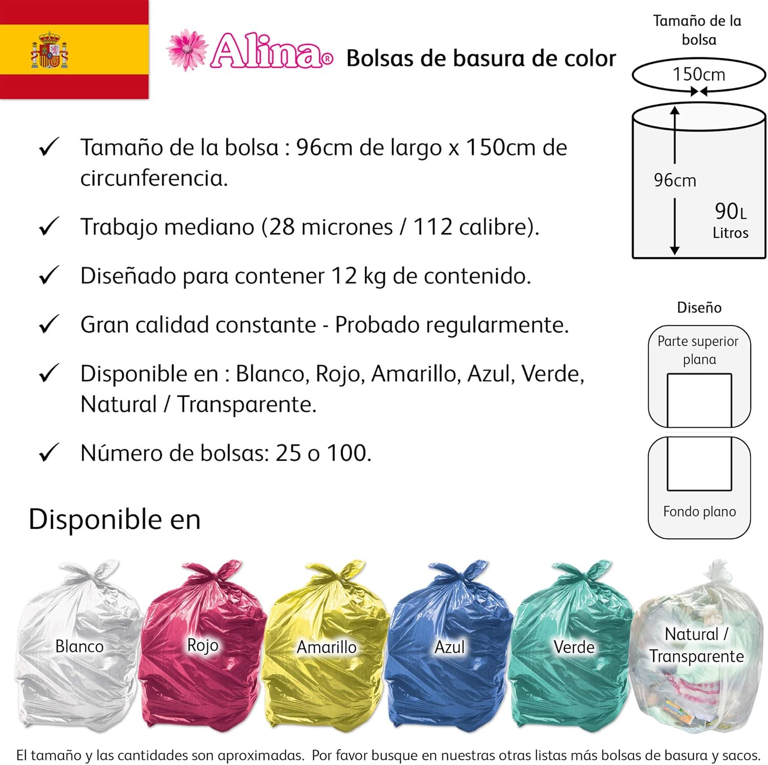 clear dustbin bolsas