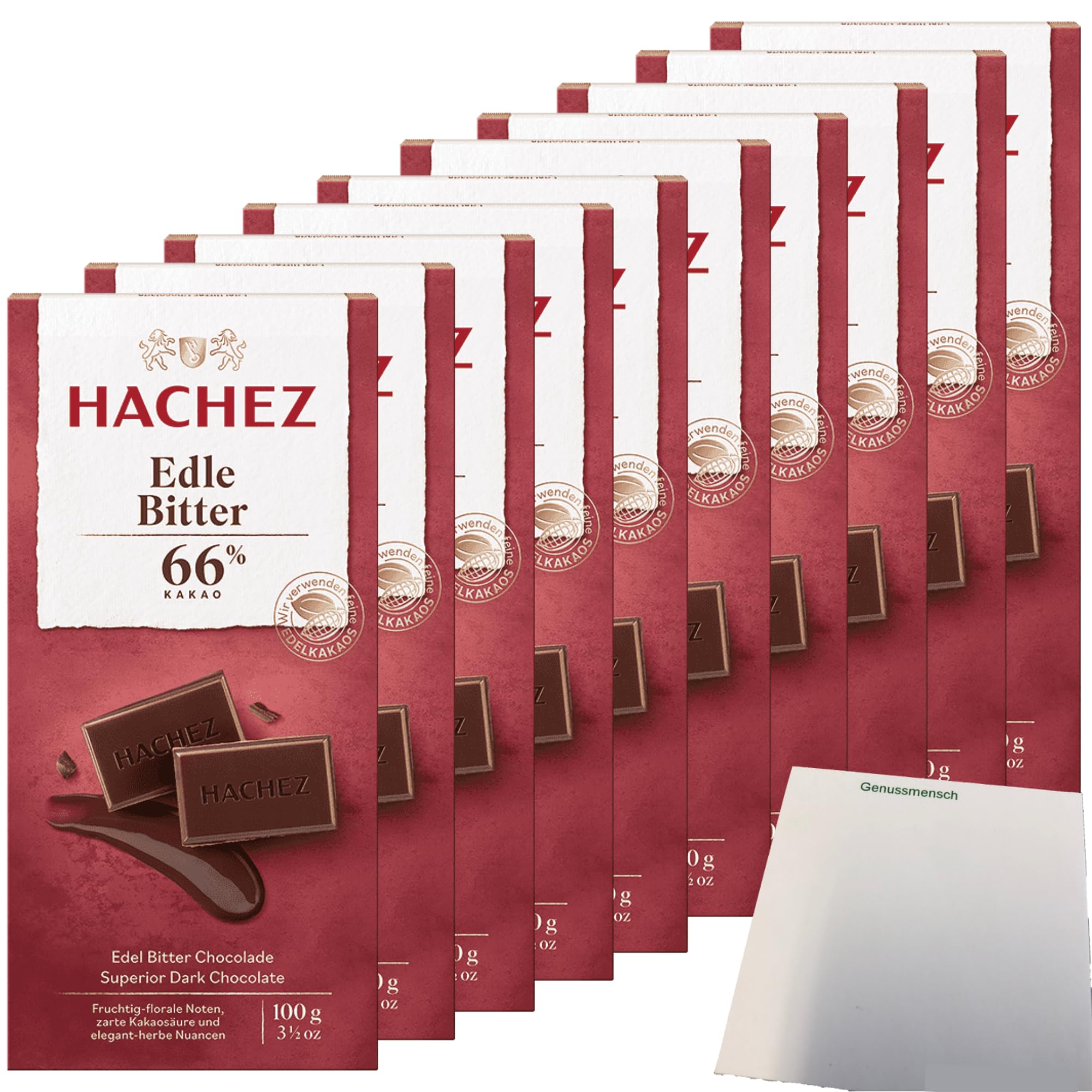 usy Bundle für Hachez Schokolade Edle Bitter 66% VPE (10x100g Tafel) + usy Block