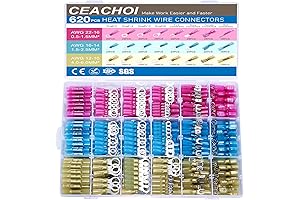 620PCS Heat Shrink Wire Connectors Electrical Connectors Kit