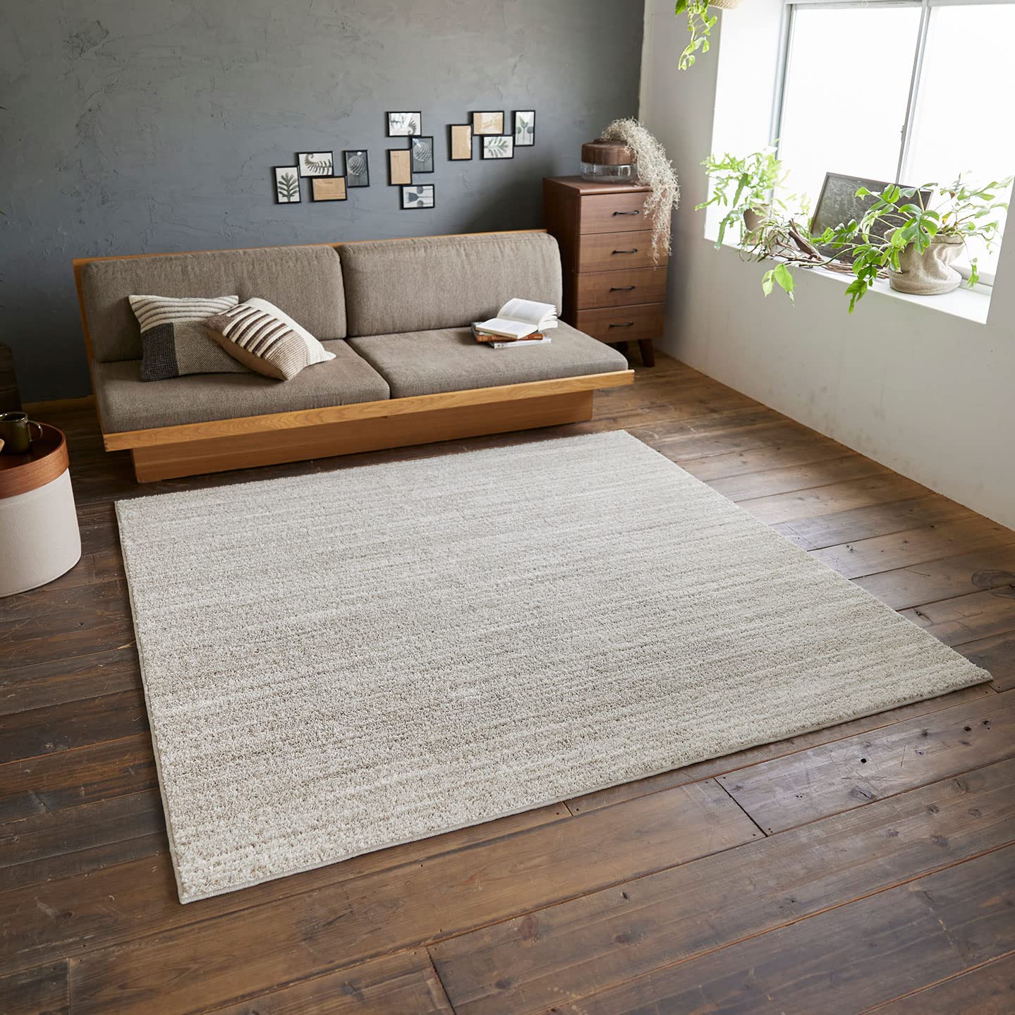 Amazon｜スミノエ(Suminoe) ラグ アイボリー 190×190cm 洗える 滑り