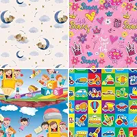 Papel para Presente, 50cm X 60cm, Couchê, Fantasia, Infantil I, 4 Estampas Sortidas, Pacote com 40 Folhas, Gessele