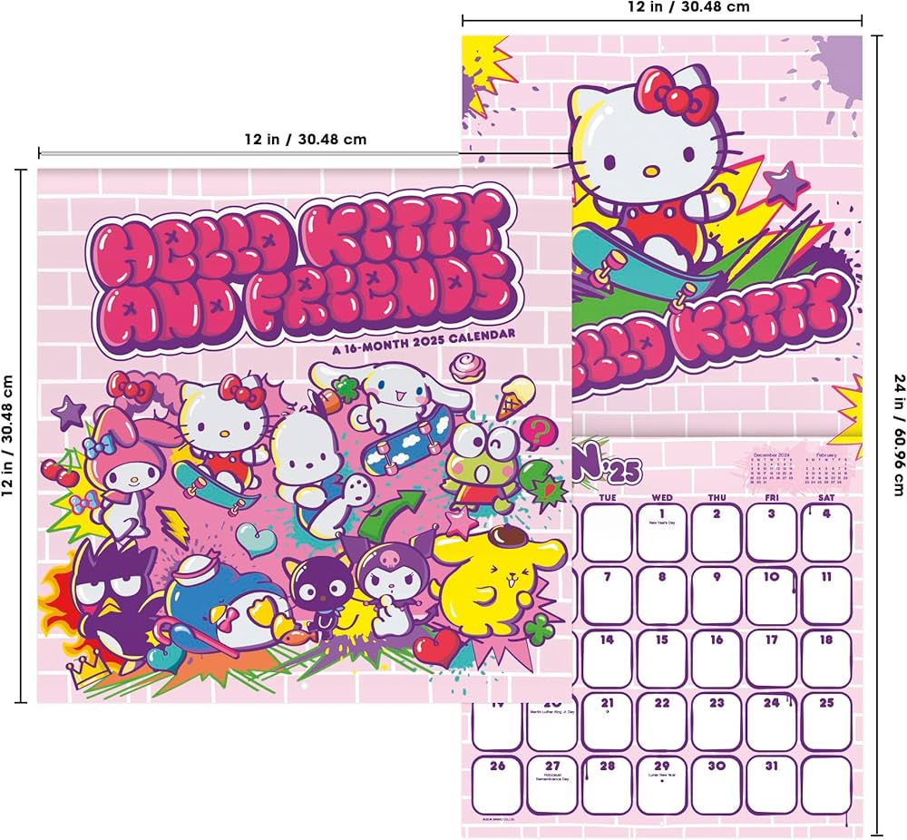 Amazon.co.jp: 2025 ハローキティ&フレンズ 壁掛けカレンダー : Trends