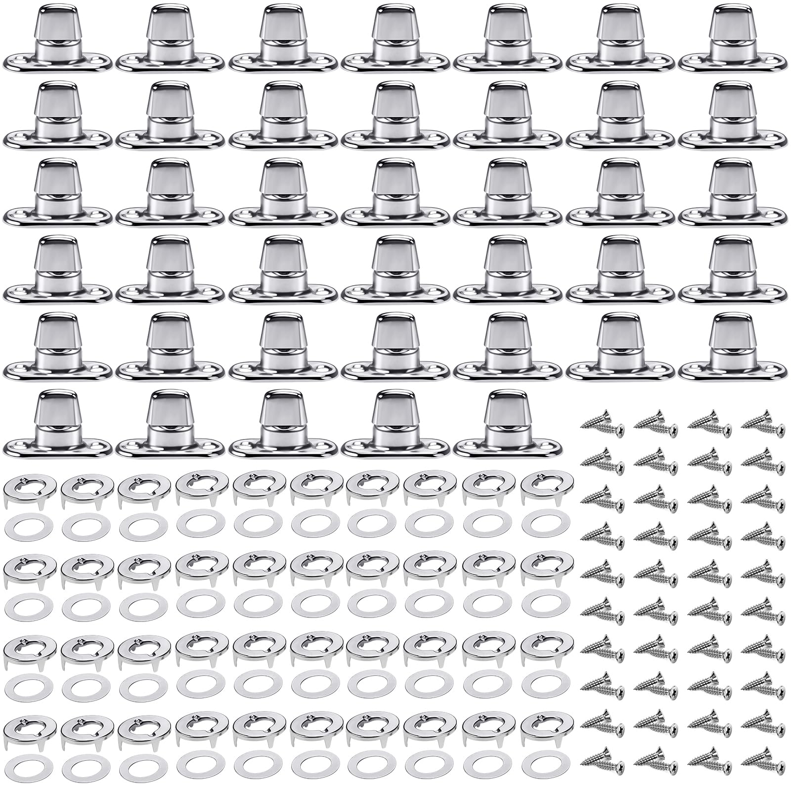 Gisafai 40 Sets Canvas Twist Lock Fasteners, Turn Button Fasteners, Eyelet and Stud Mounting Screws for Canvas Marine Fastener Turn Buttons