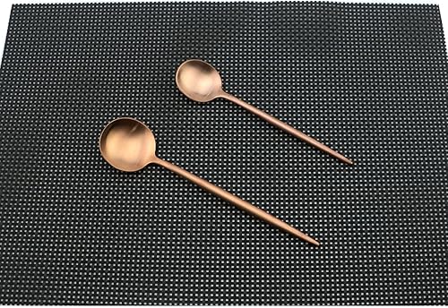 Miniatura 5 de Juego de cubiertos para 2, de lujo, 10 piezas, chapado en oro rosa, color cobre, 1810, juego de cubiertos de acero inoxidable 1810, cucharas,