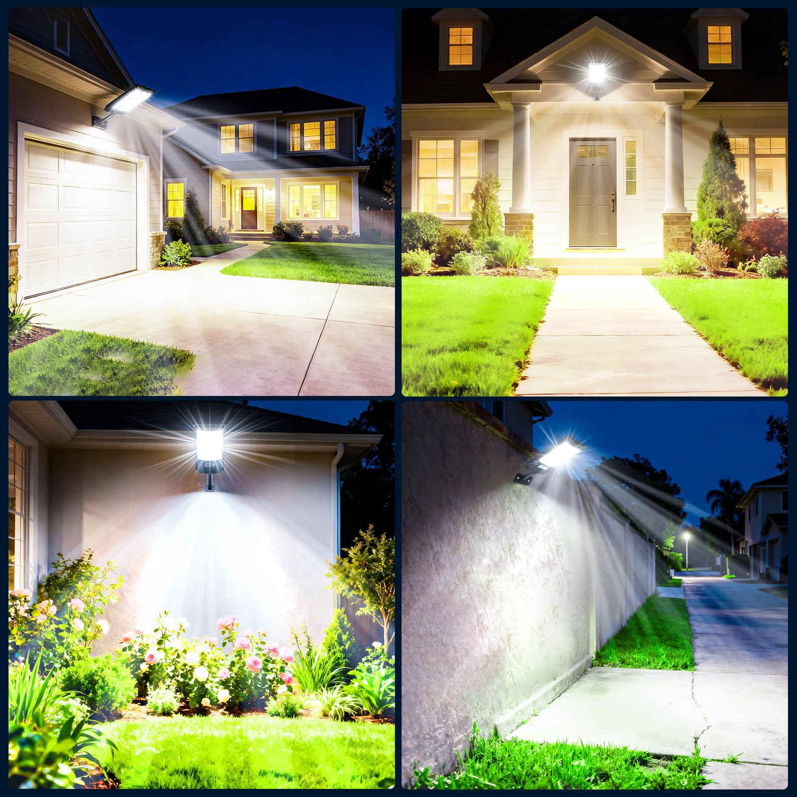 CREATESTAR Lampione Solare Led Esterno 300W, IP66 Impermeabile Faretto Stradale 6500K Lampada Stradale Solare con Sensore di Movimento Telecomando, Faro led esterno per Garage Terrazza Giardino Strada