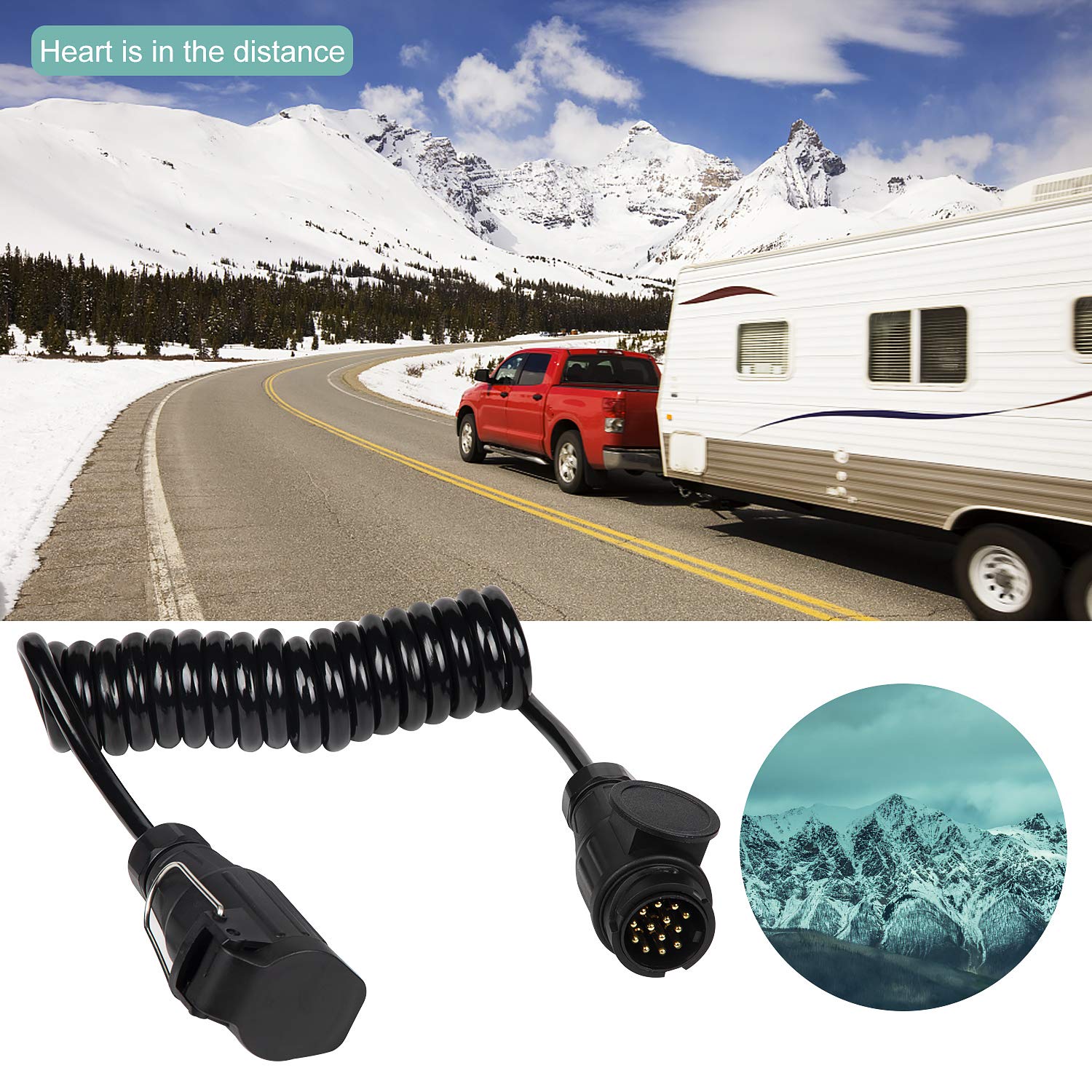 Erato Anhängerkabel 13 Polig 2m - Spiralkabel Für Wohnwagen & Anhänger