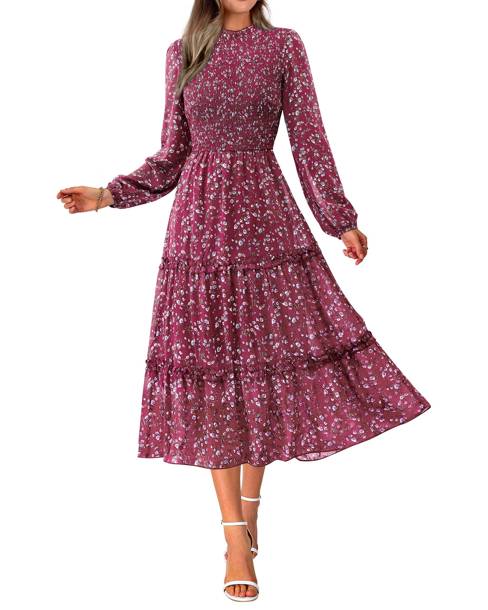 NOLLSOM Women Fall Dress 2026 Long Sleeve Wedding Guest Maxi Dresses